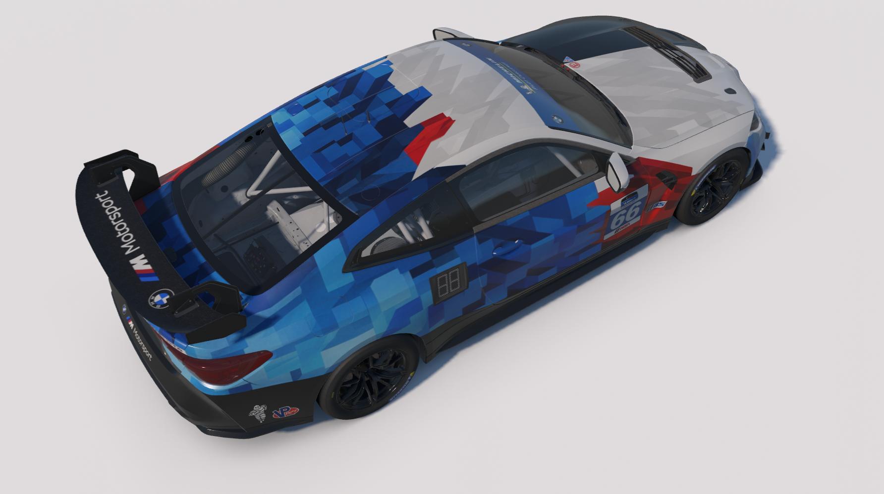 Preview of BMW M4 GT4 EVO Factory brochure paint in IMSA branded livery by Keith Archer