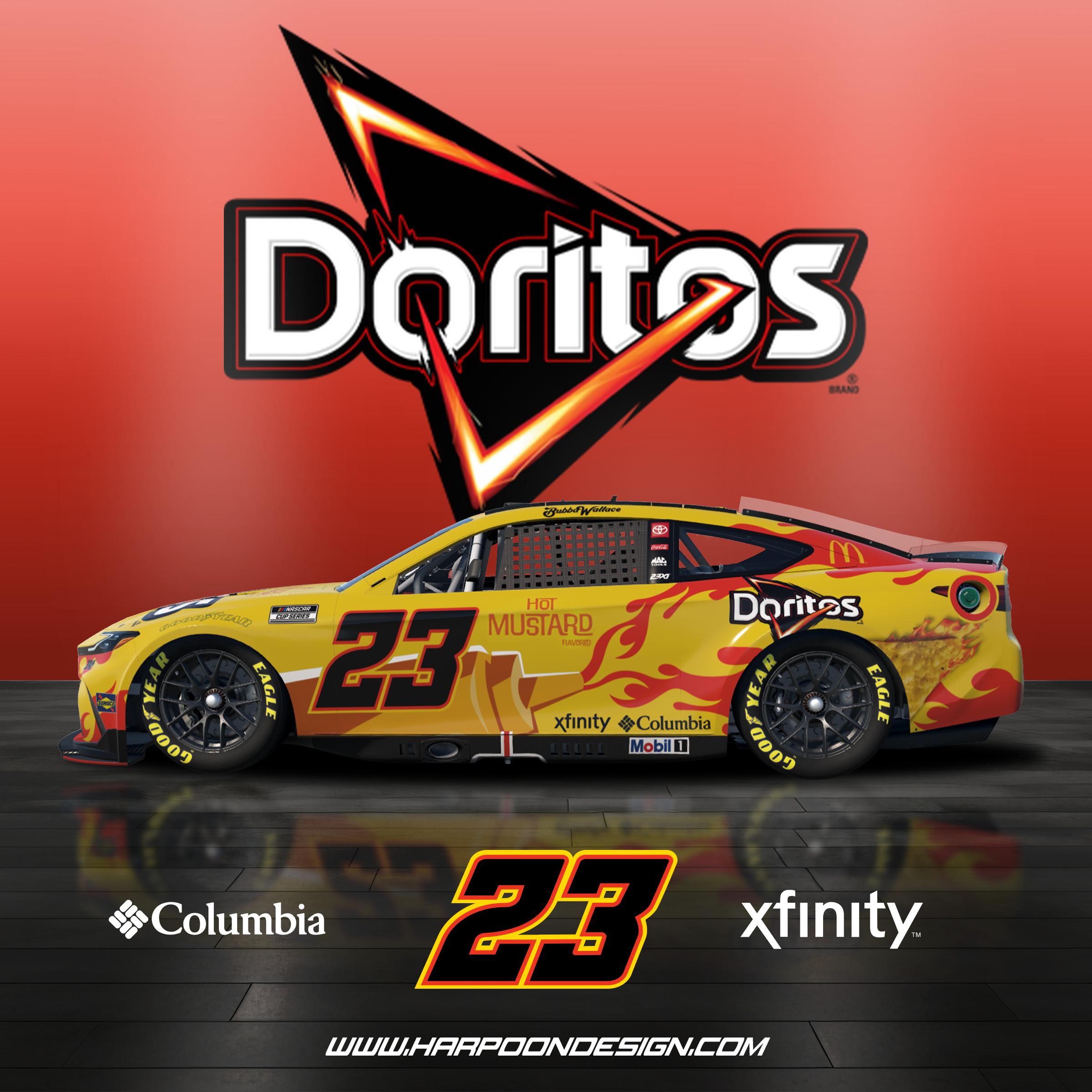 Preview of 2026 Bubba Wallace Doritos Hot Mustard Toyota Camry Fantasy by Brantley Roden