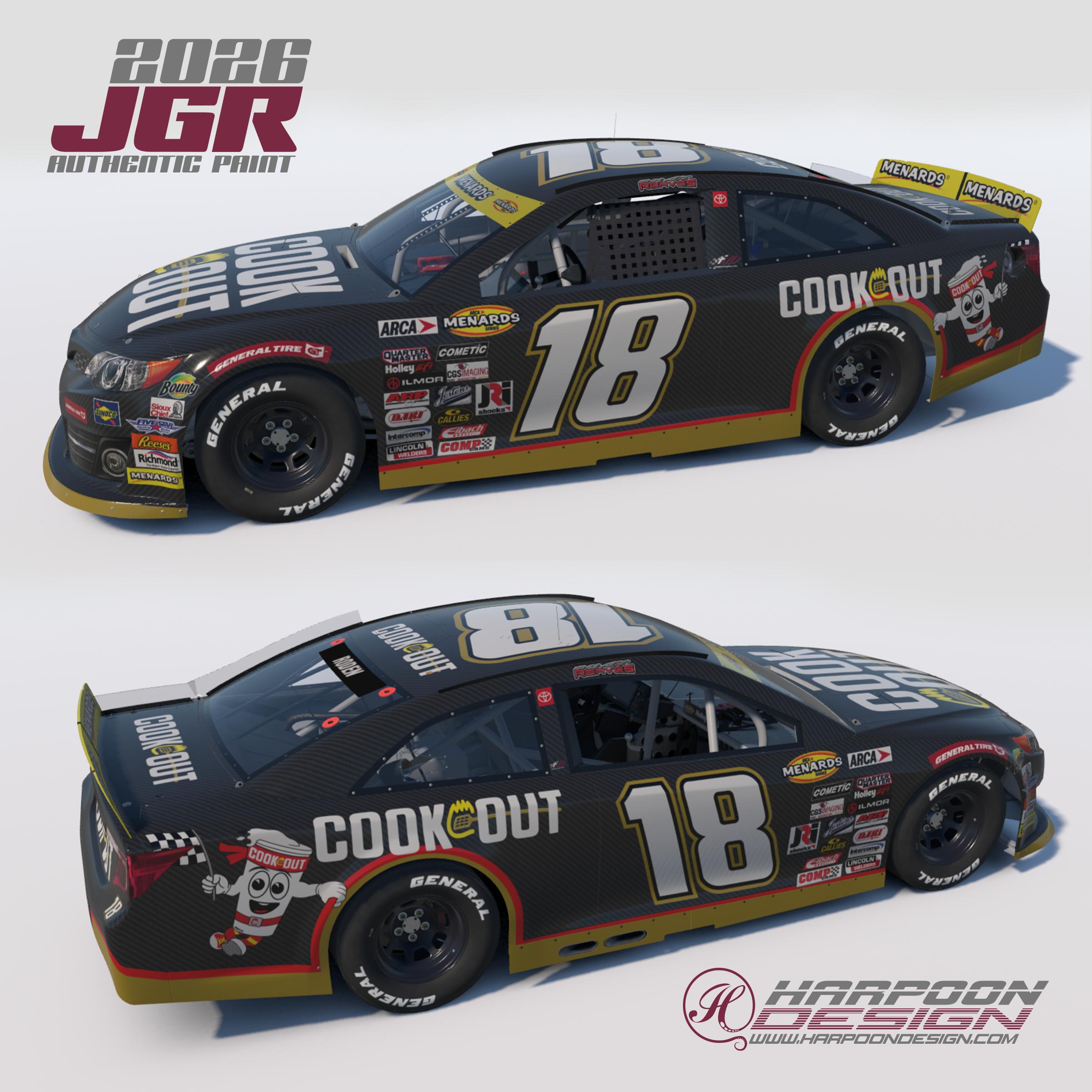 Preview of 2026 Max Reaves Cookout ARCA Camry by Brantley Roden