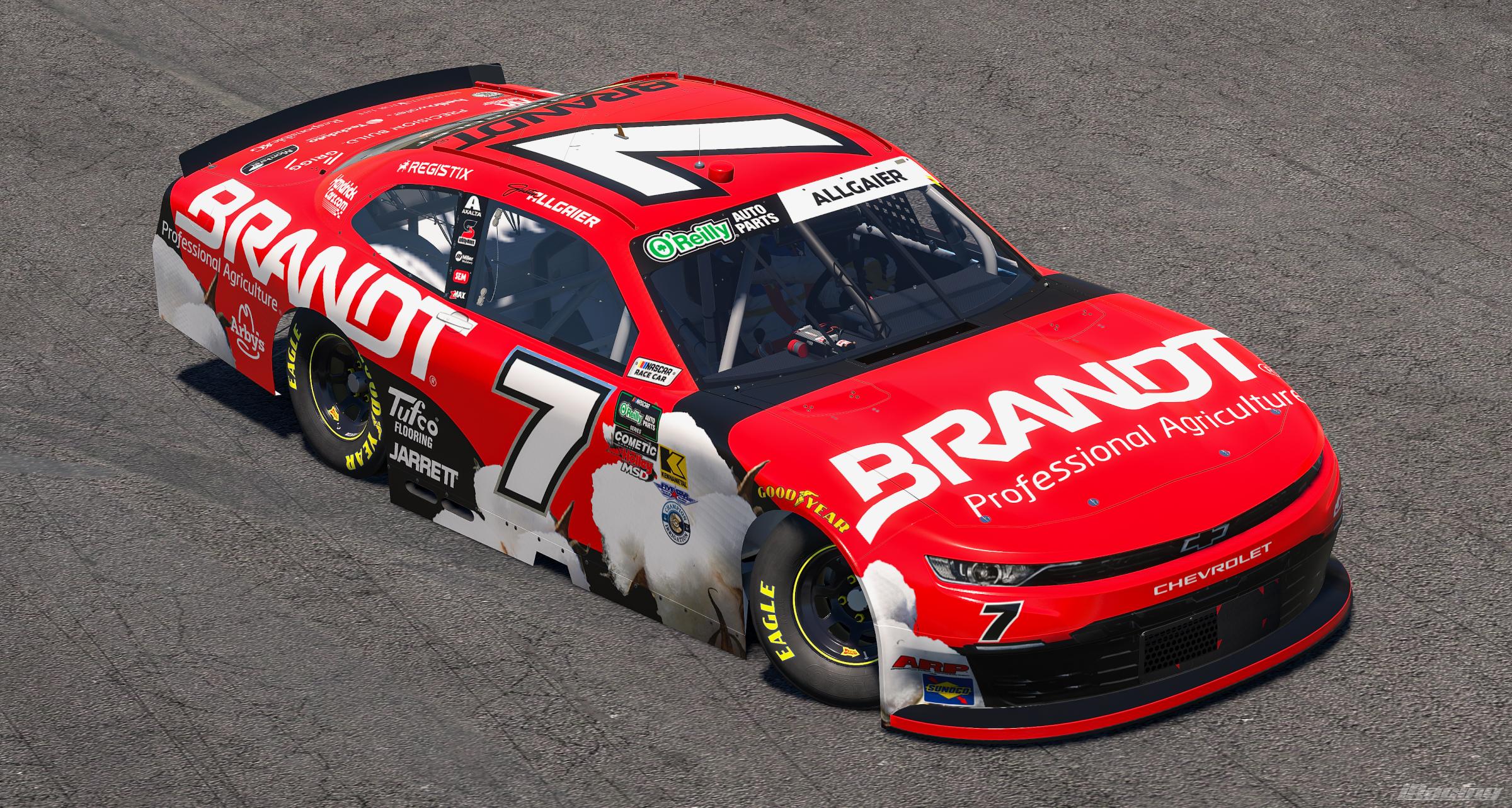 Preview of 2026 Justin Allgaier BRANDT Cotton Chevrolet (No #s) by Ryan A Williams