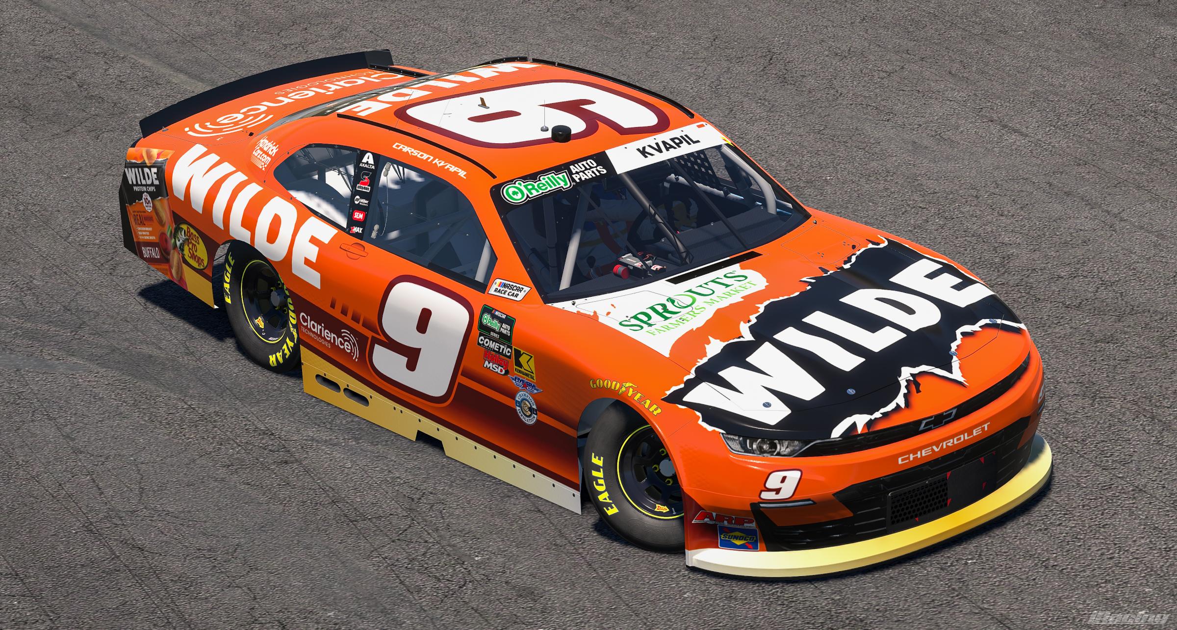 Preview of 2026 Carson Kvapil WILDE Protein Chips Chevrolet (No #s) by Ryan A Williams