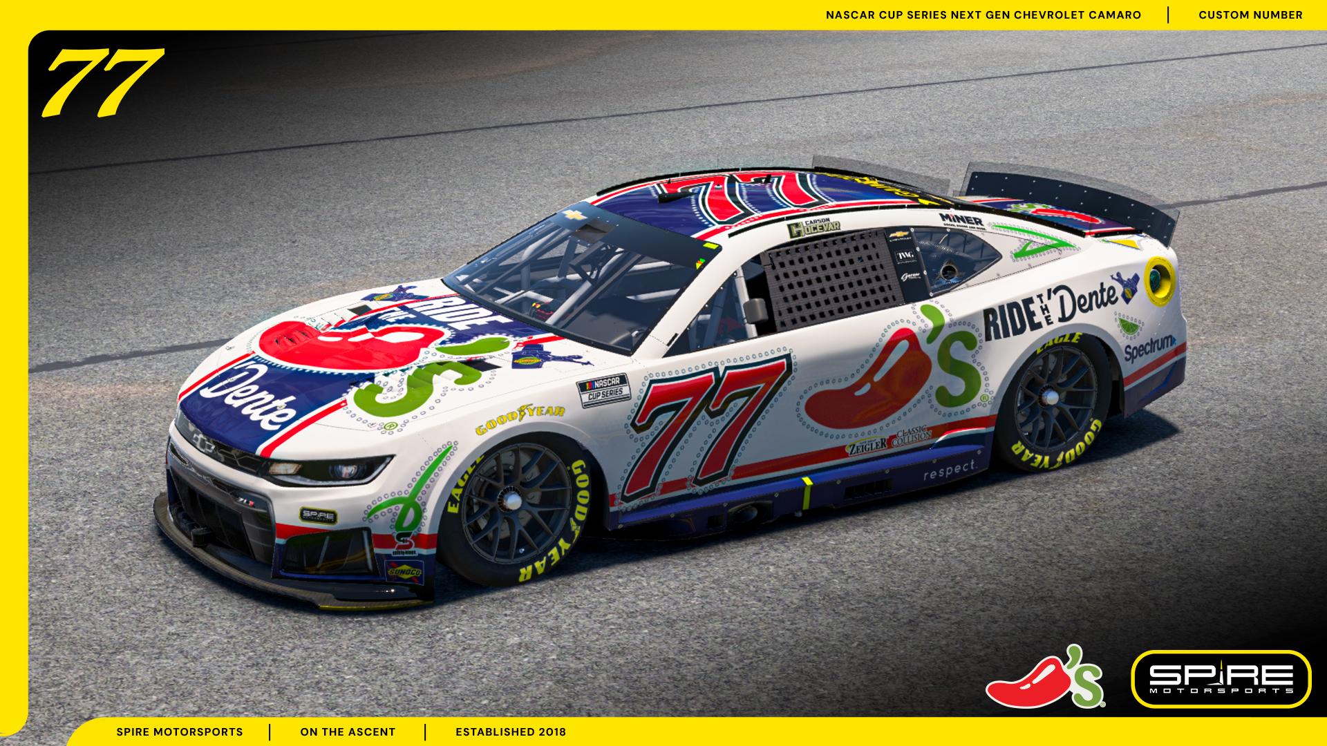 Preview of 2026 #77 Carson Hocevar Chilis Ride The Dente  by Spire Motorsports