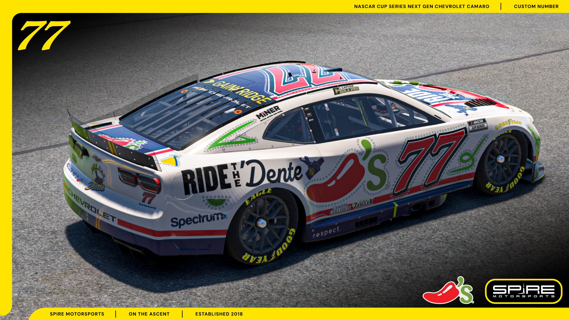 Preview of 2026 #77 Carson Hocevar Chilis Ride The Dente  by Spire Motorsports