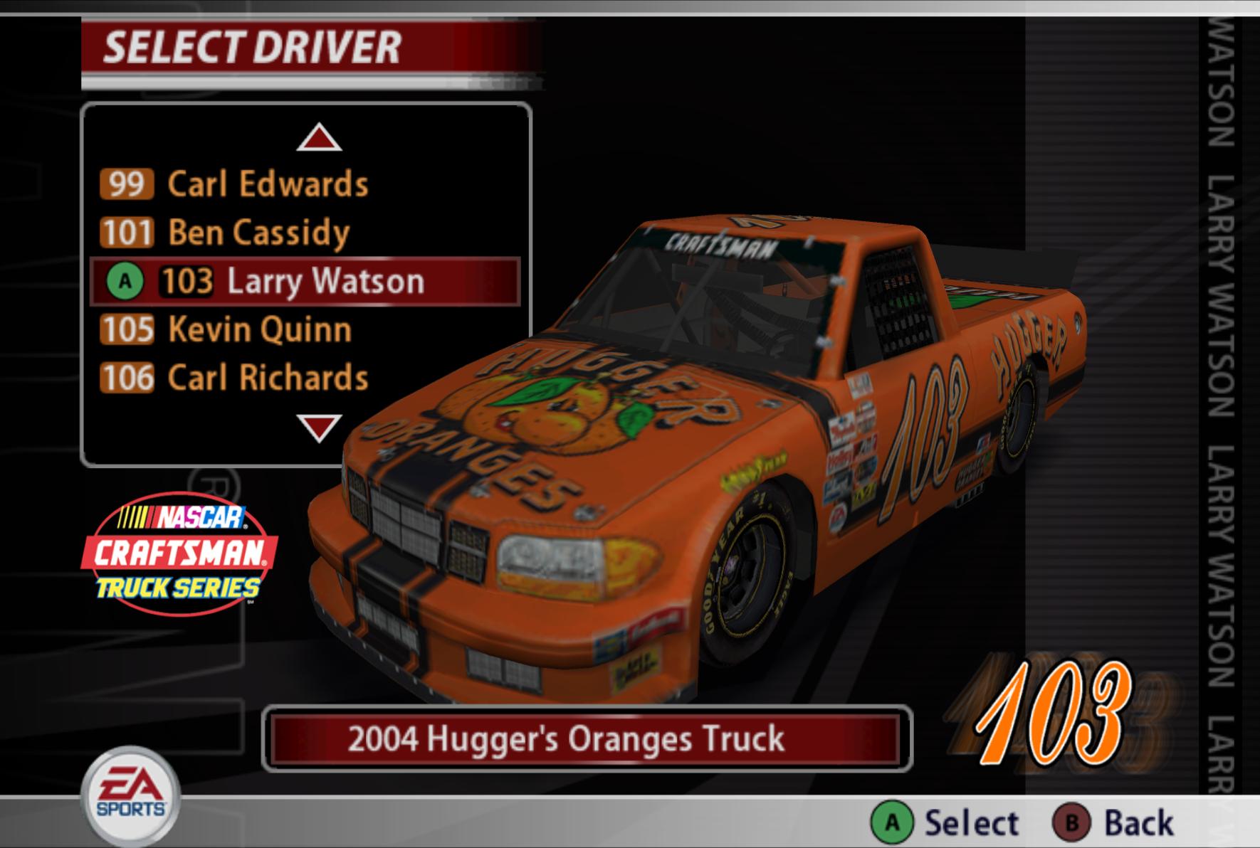 Preview of Nascar 05 103 Hugger Oranges RAM Pro# by Kyle Carpenter