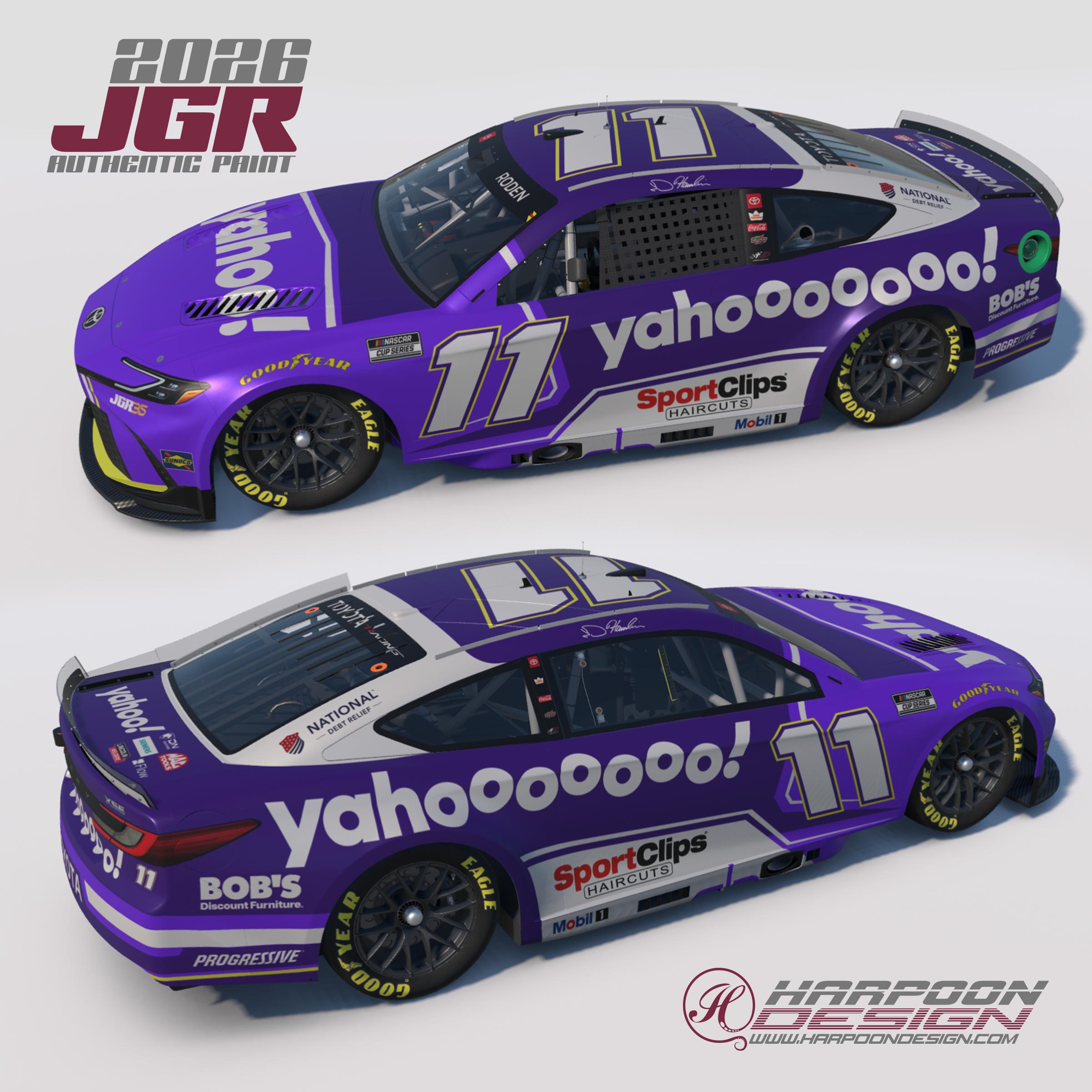 Preview of 2026 Denny Hamlin Yahoo Toyota Camry by Brantley Roden