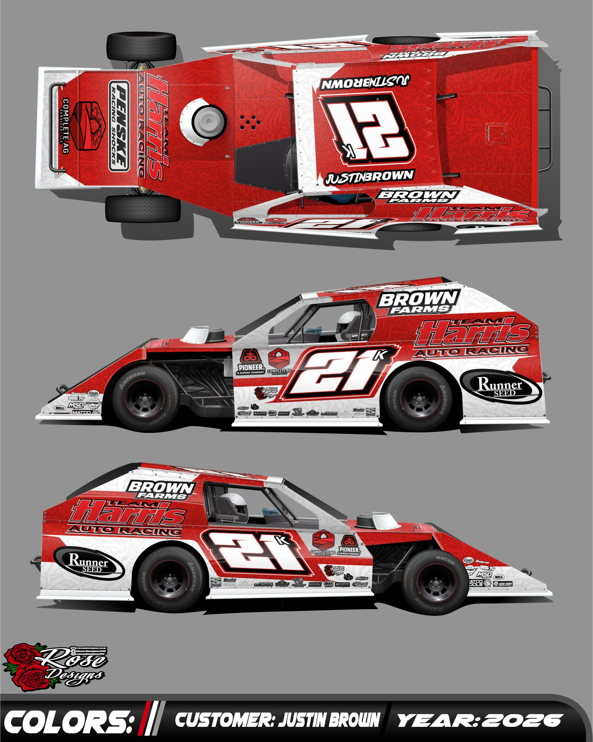 Preview of Justin Browns 2026 UMP modified wrap white by Mark R Rose