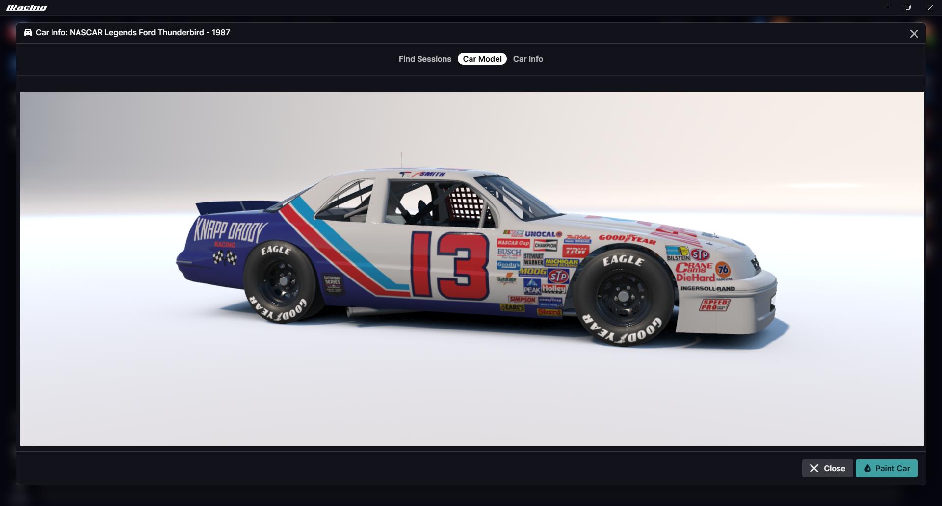 Preview of John Smith #13 Knapp Daddy Racing 1987 Ford Thunderbird - Valvoline Inspired by Johnathan Smith3