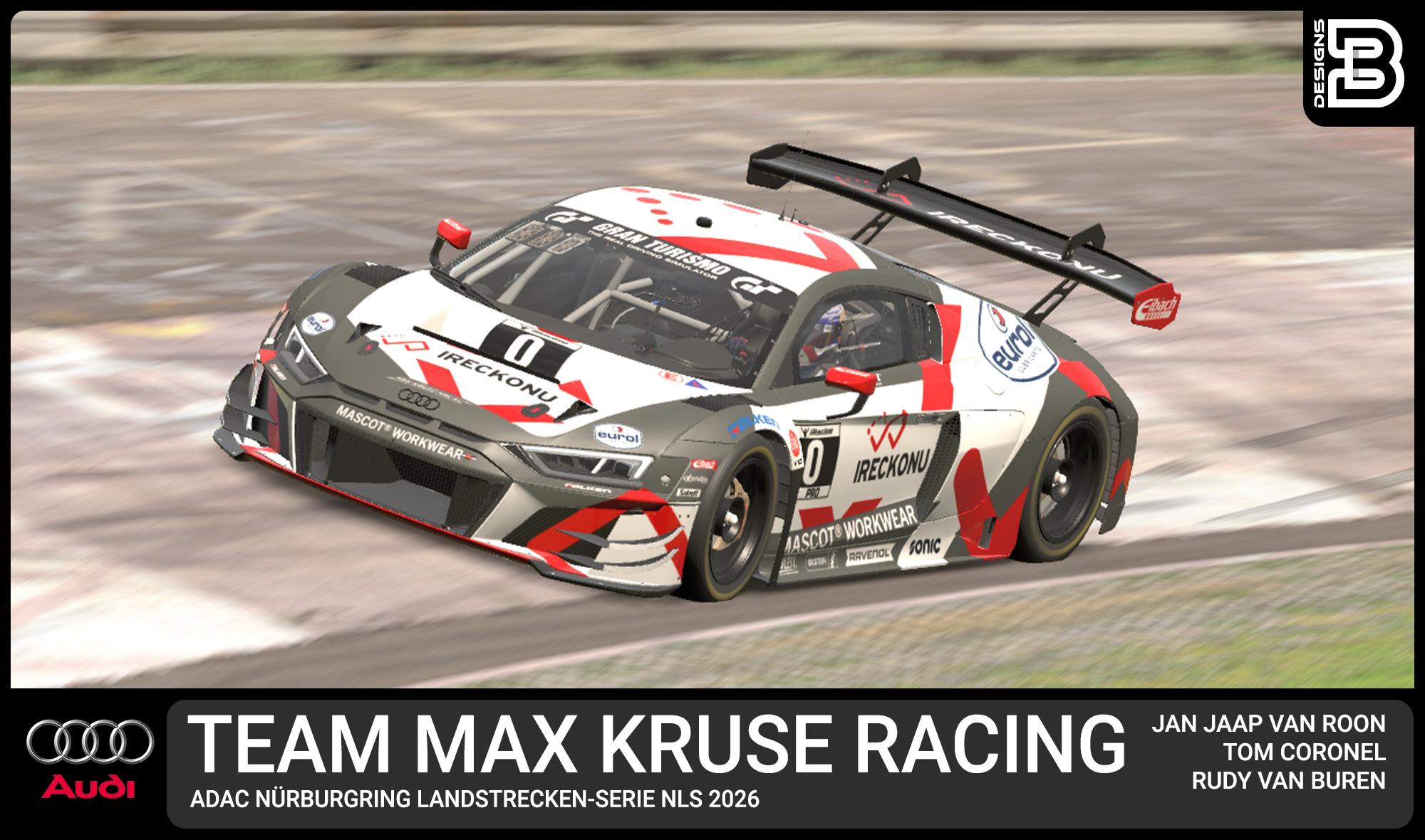 Preview of Max Kruse Racing Nurburgring NLS 2026 Audi R8 LMS EVO 2 GT3 by Bryan Westerveld