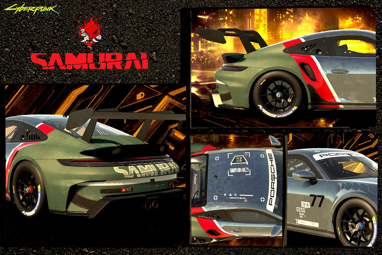 Preview of Porsche 992 2 Cup - SAMURAI - Cyberpunk 2077 (Johnny Silverhand) by Mabus T.
