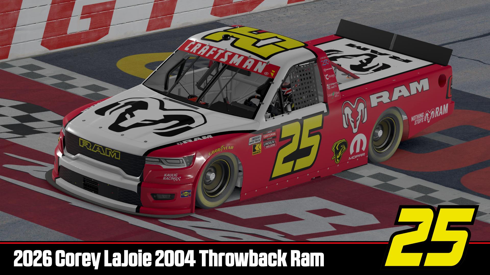 Preview of 2026 Corey LaJoie Throwback 2004 Ram (No #) by DG Swiss