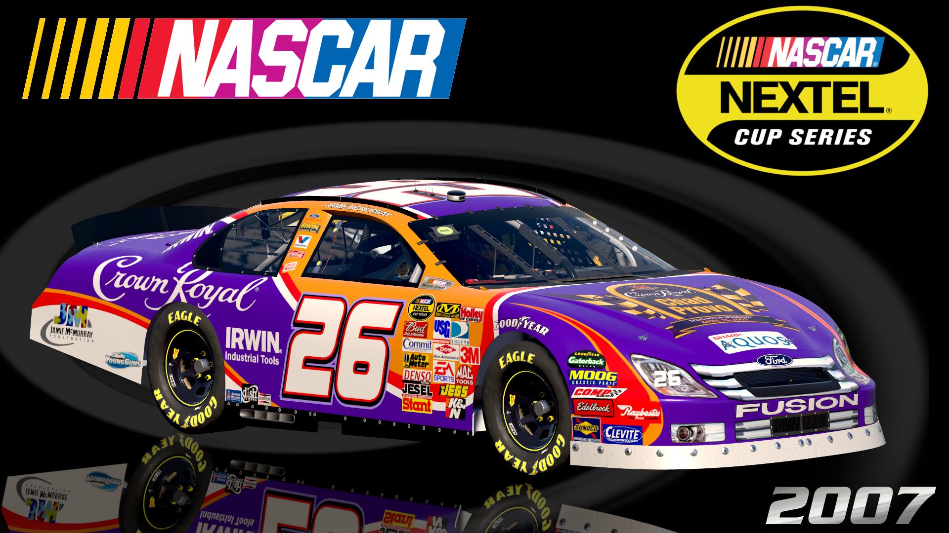 Preview of #26 Jamie McMurray 2007 Crown Royal Chad Provo Ford Fusion Sim Stamped Number by Christian Budd