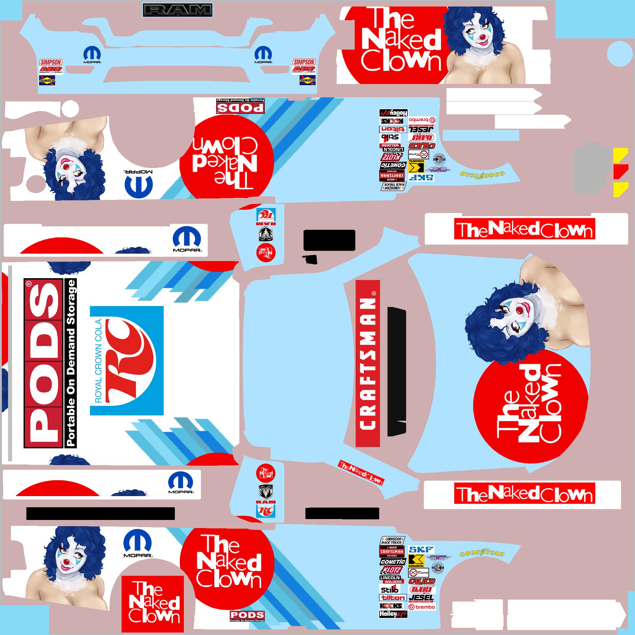 Preview of Nascar Truck Ram Naked Clown by Clyde Coman