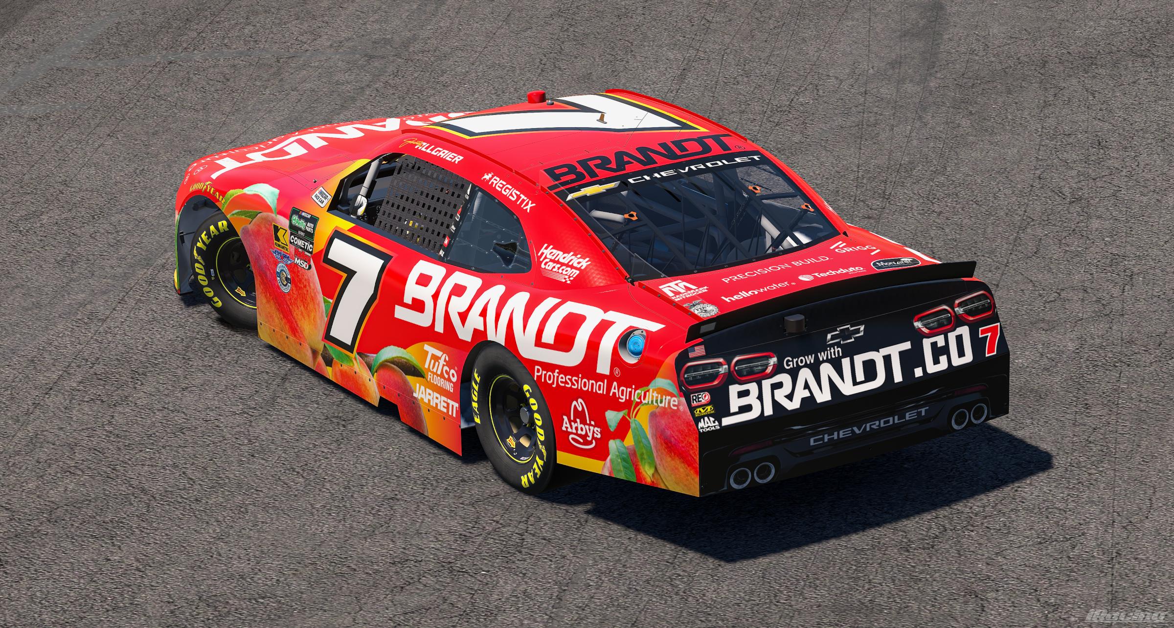 Preview of 2026 Justin Allgaier BRANDT Professional Agriculture Peaches Chevrolet by Ryan A Williams