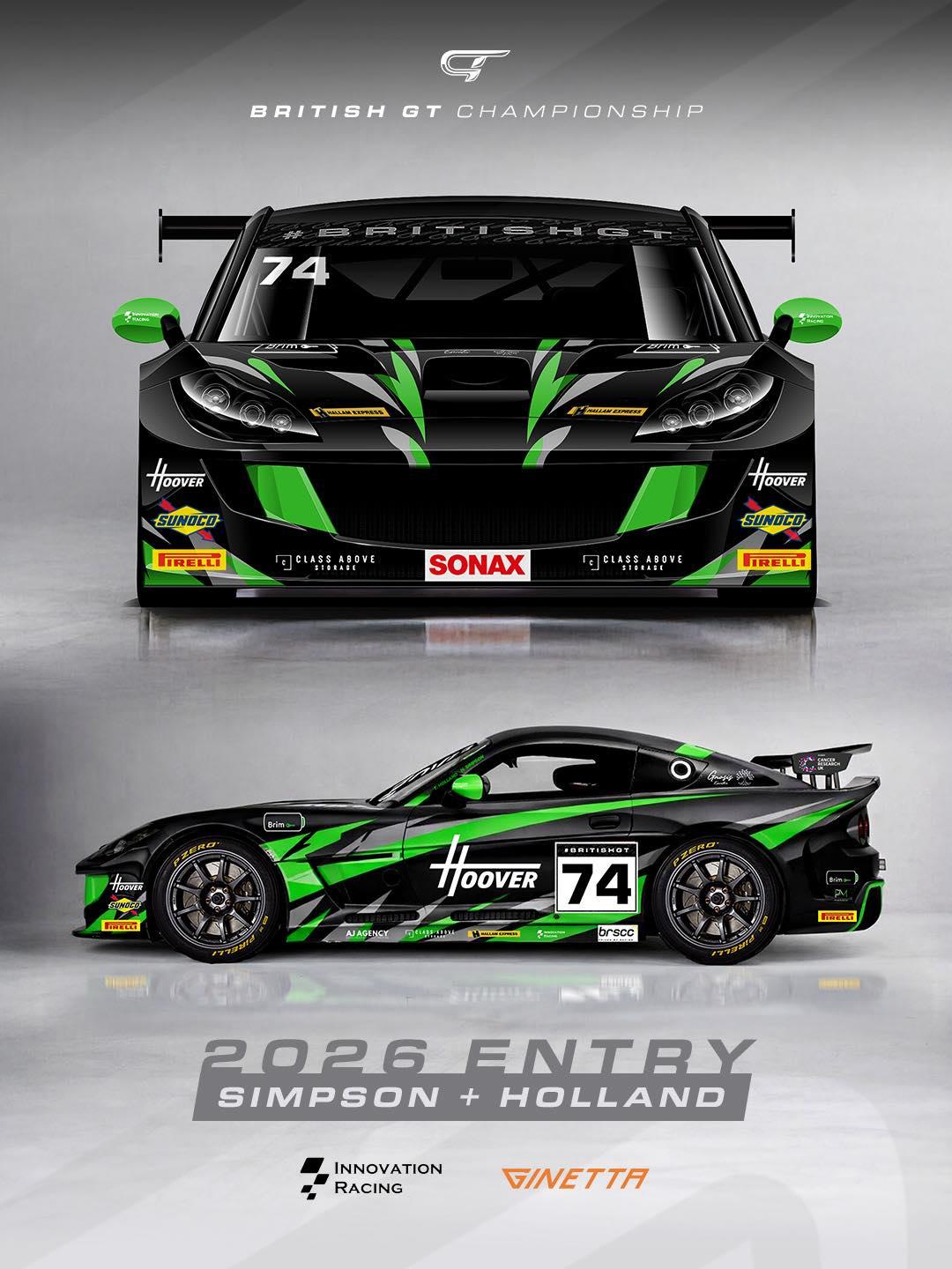 Preview of Innovation Racing 2026 livery from their Ginetta G56 EVO GT4 2026 British GT by Keith Archer