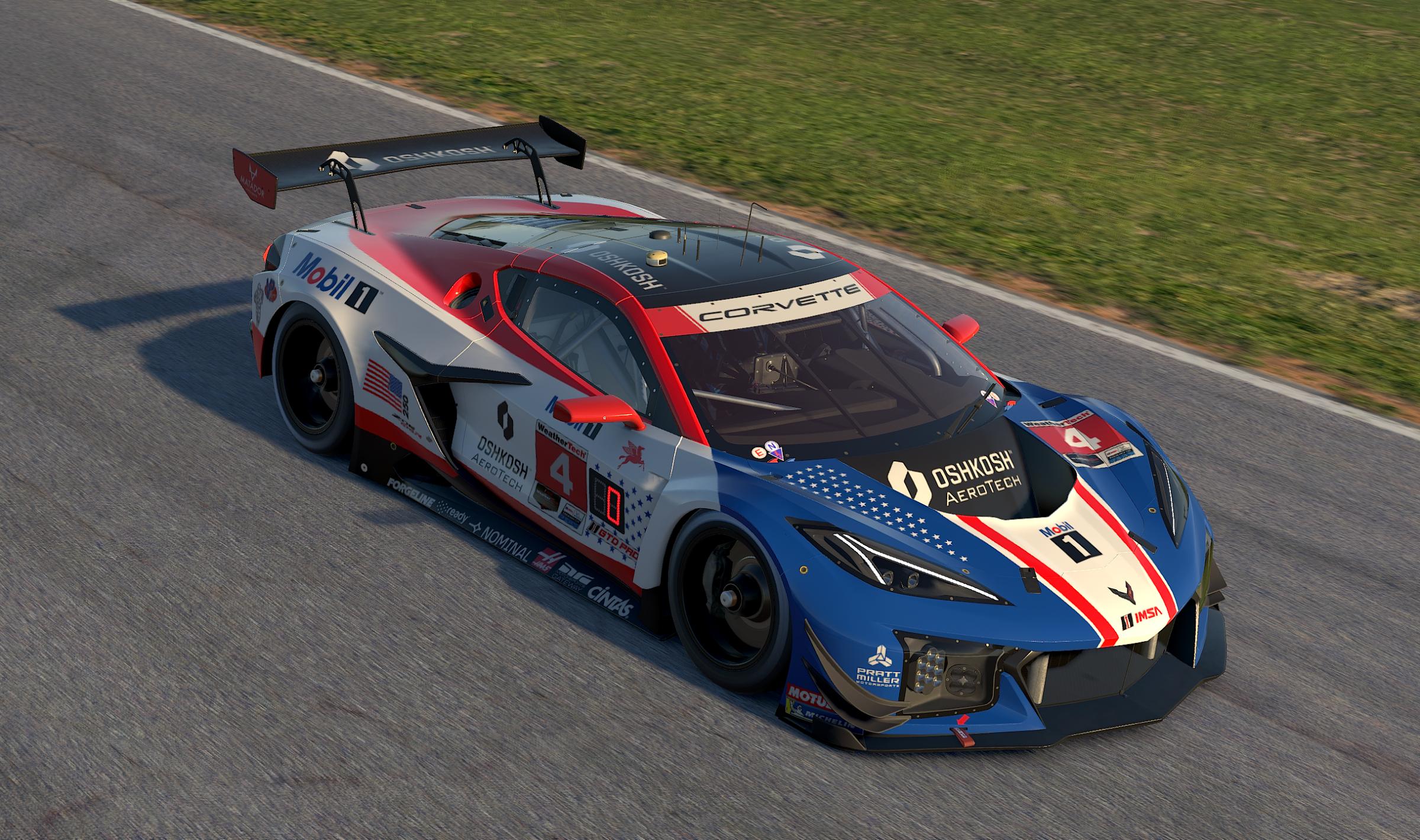 Preview of car 5587432026 Sebring Pratt Miller Motorsports Corvette Mobil 1 | White Windshield Banner by Pat Gabriel