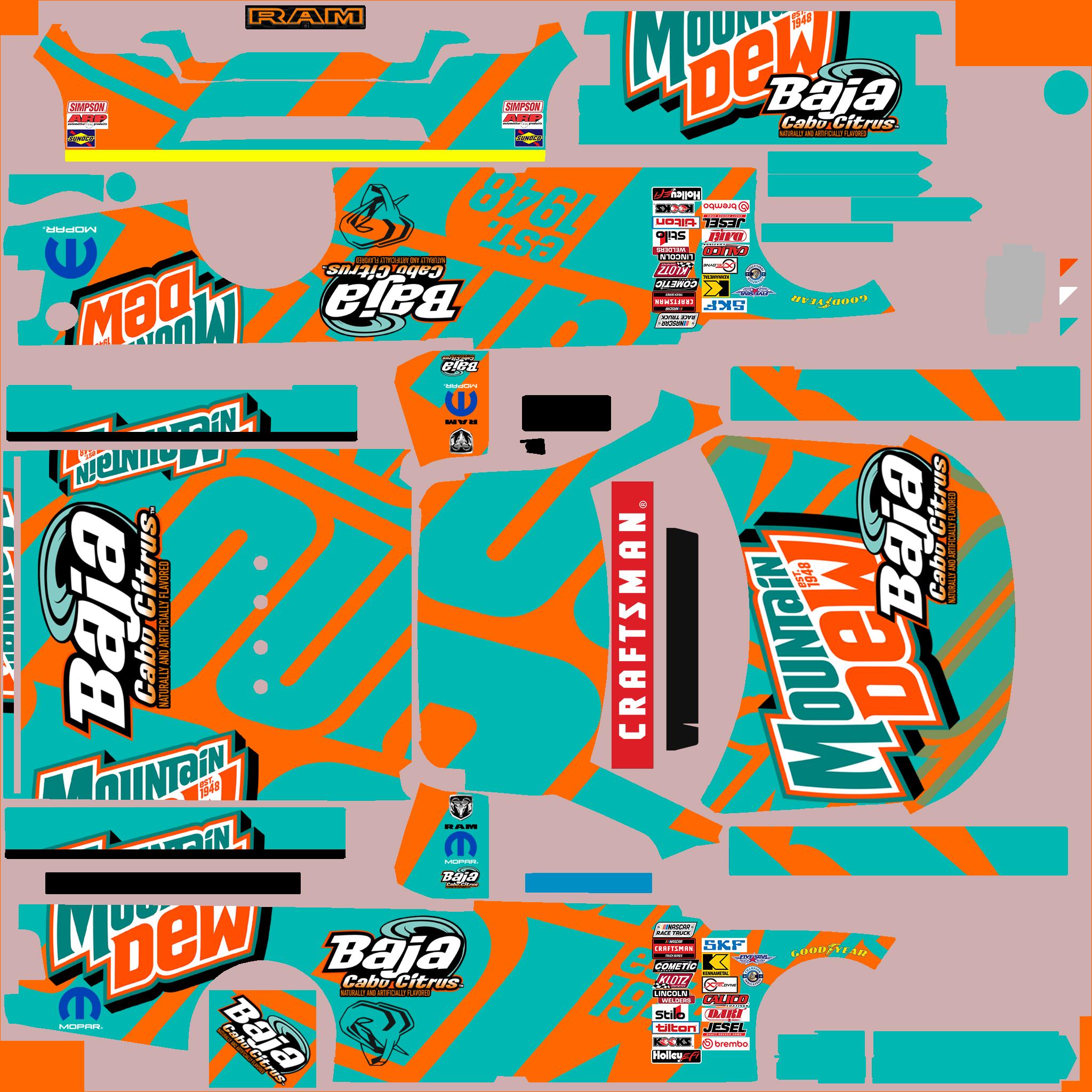 Preview of Nascar Truck Ram Mountain Dew Cabo by Clyde Coman