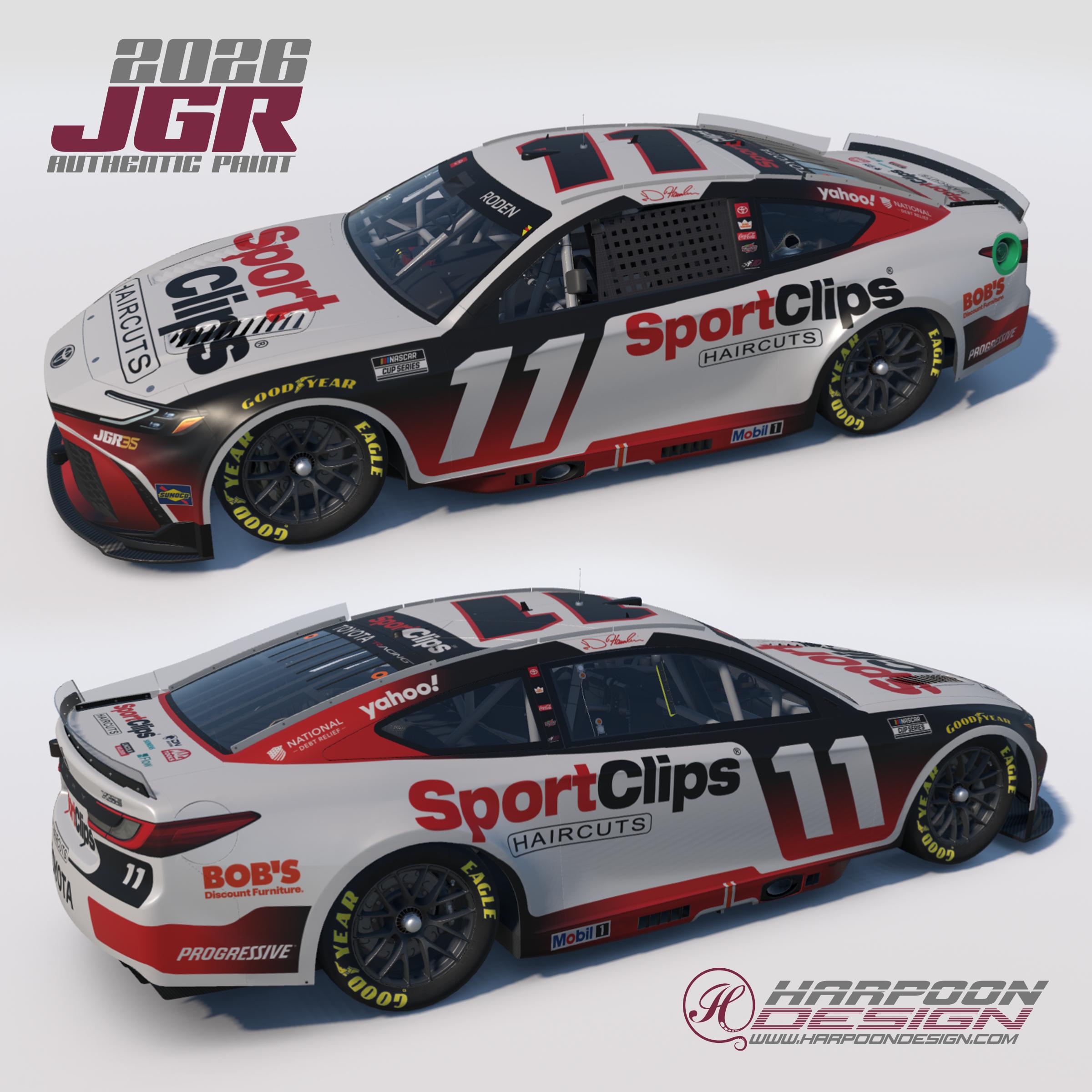 Preview of 2026 Denny Hamlin Sport Clips Toyota Camry No Num by Brantley Roden
