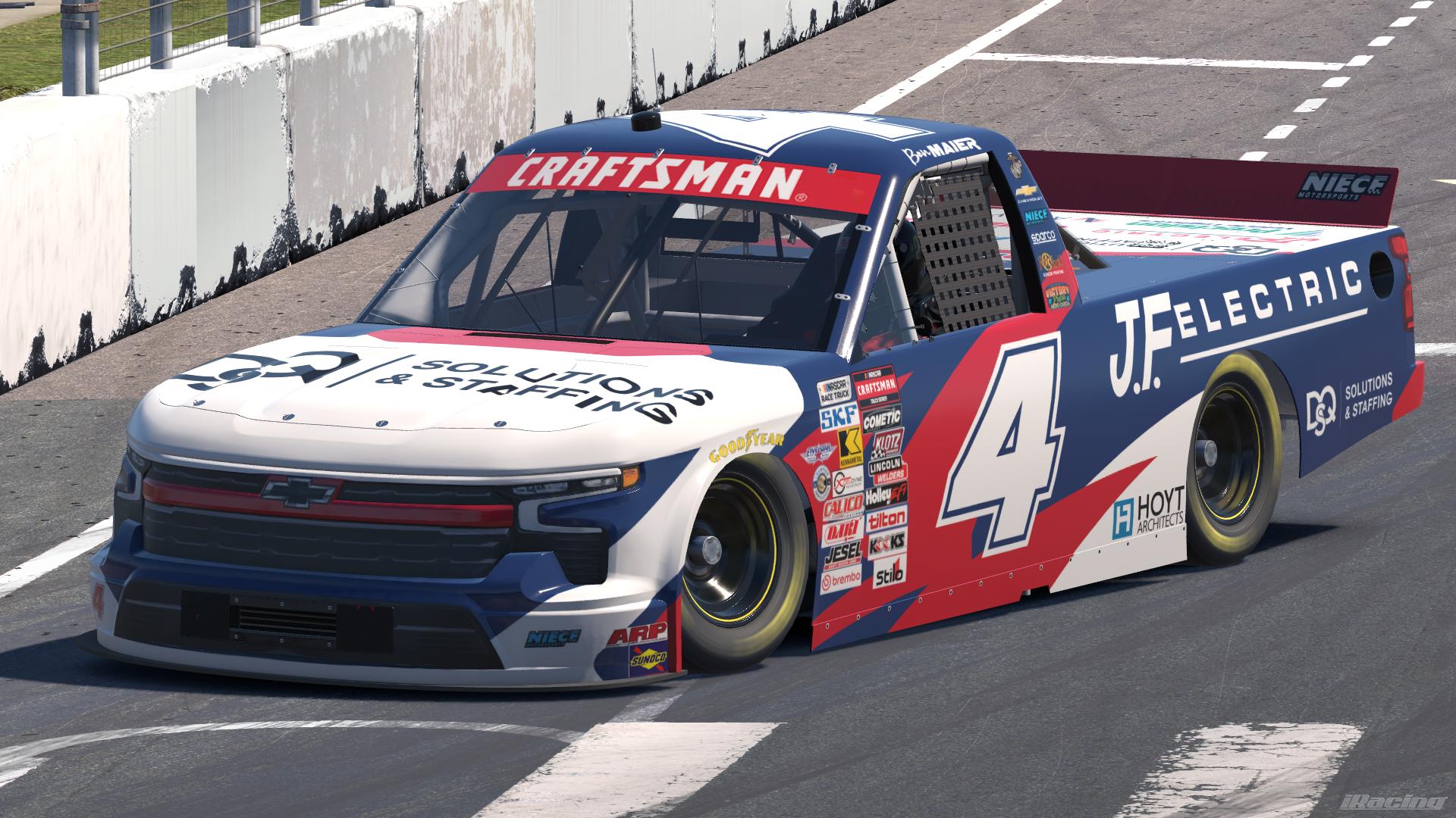 Preview of 2026 Ben Maier DQS Solutions & Staffing / J.F. Electric Chevrolet Silverado RST by Leighton B Sibille