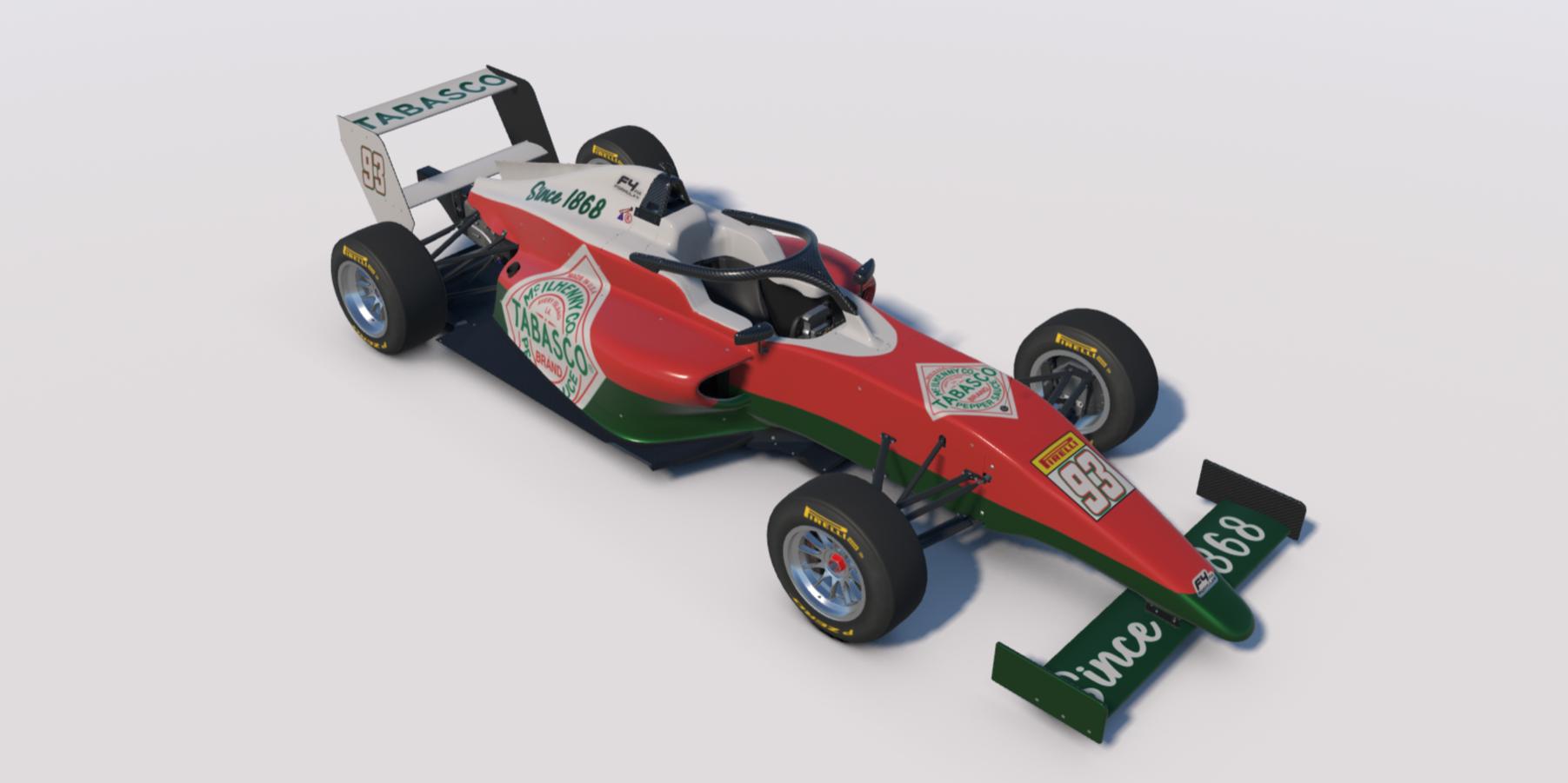 Tabasco livery for FIA F4 by Clyde S. - Trading Paints