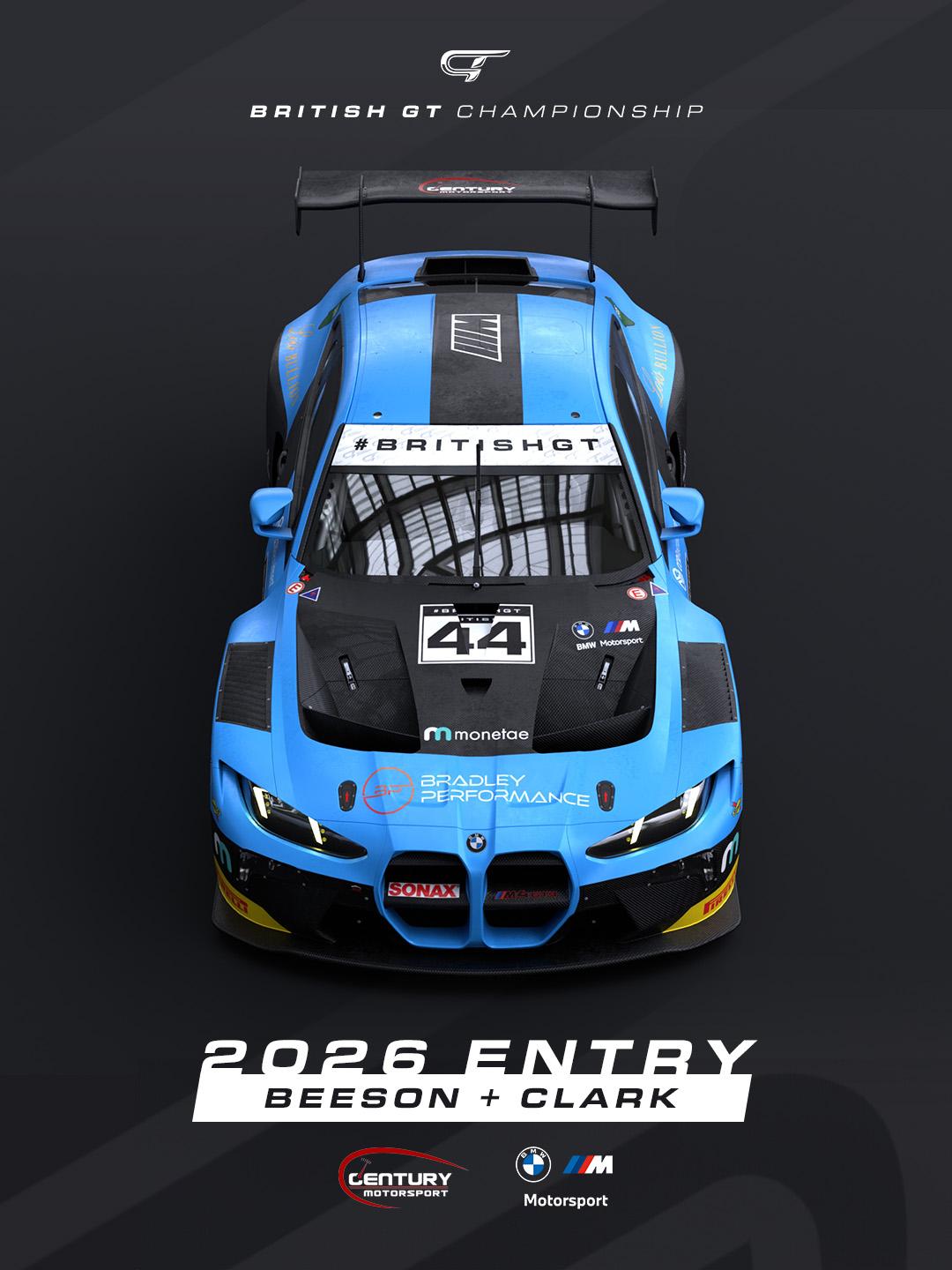 Preview of Century Motorsport Car #44 2026 British GT - Jonathon Beeson and Charles Clark by Keith Archer