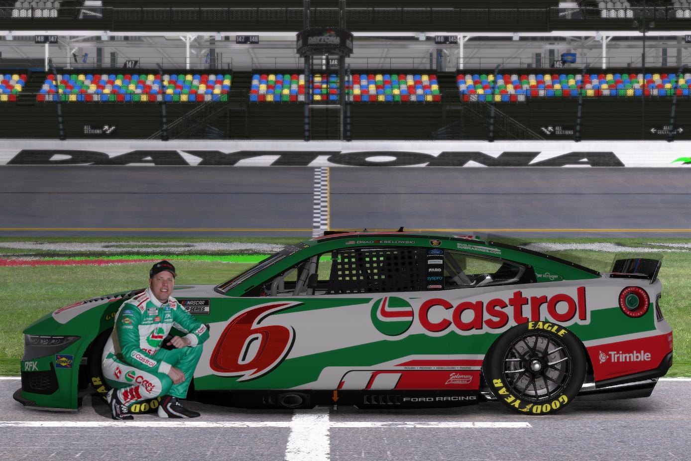 Preview of Brad Keselowski 2026 Daytona 500 Castrol - Greg Biffle Tribute by Luke Breitschopf