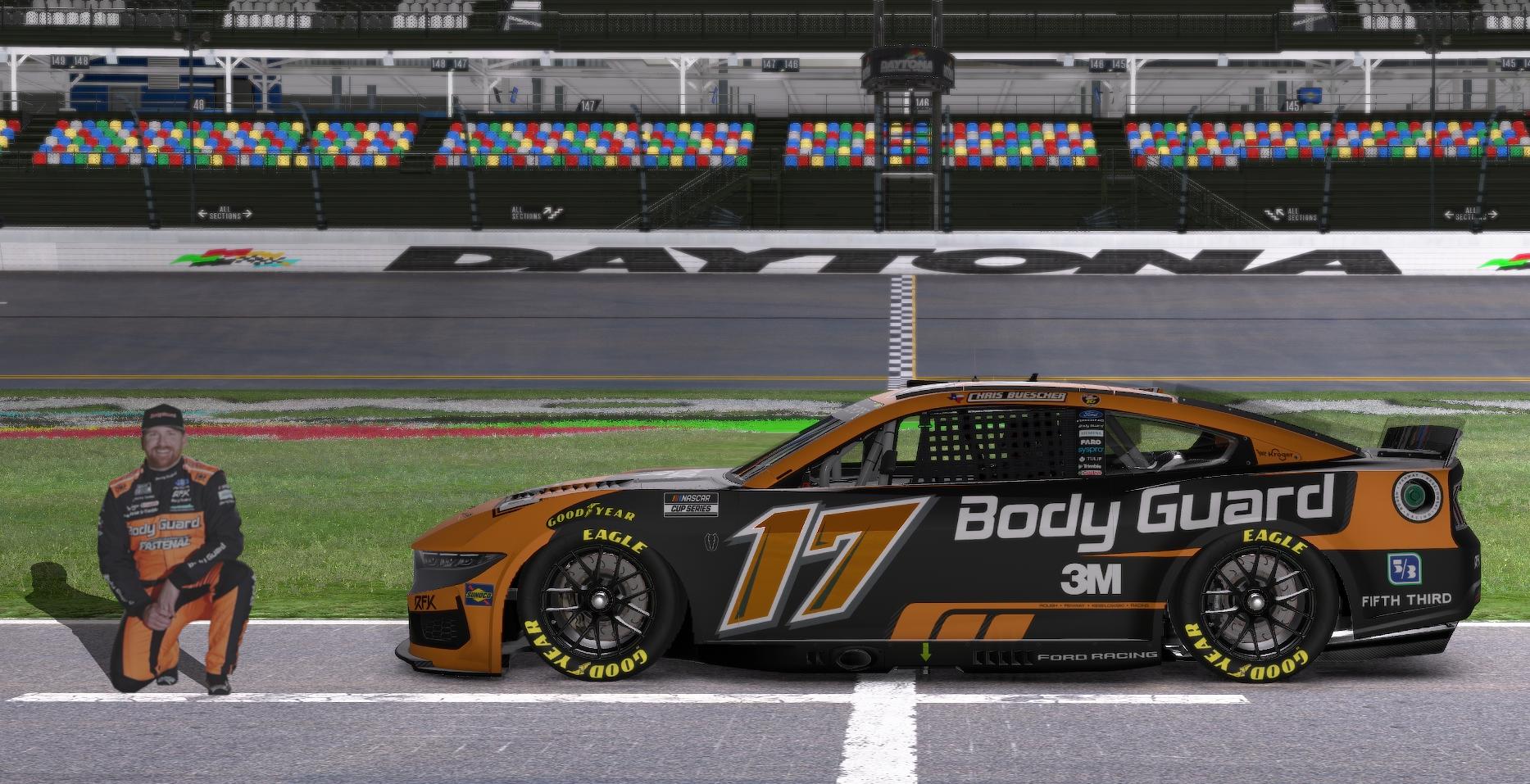 Preview of Chris Buescher 2026 Daytona 500 Body Guard - Greg Biffle Tribute by Luke Breitschopf