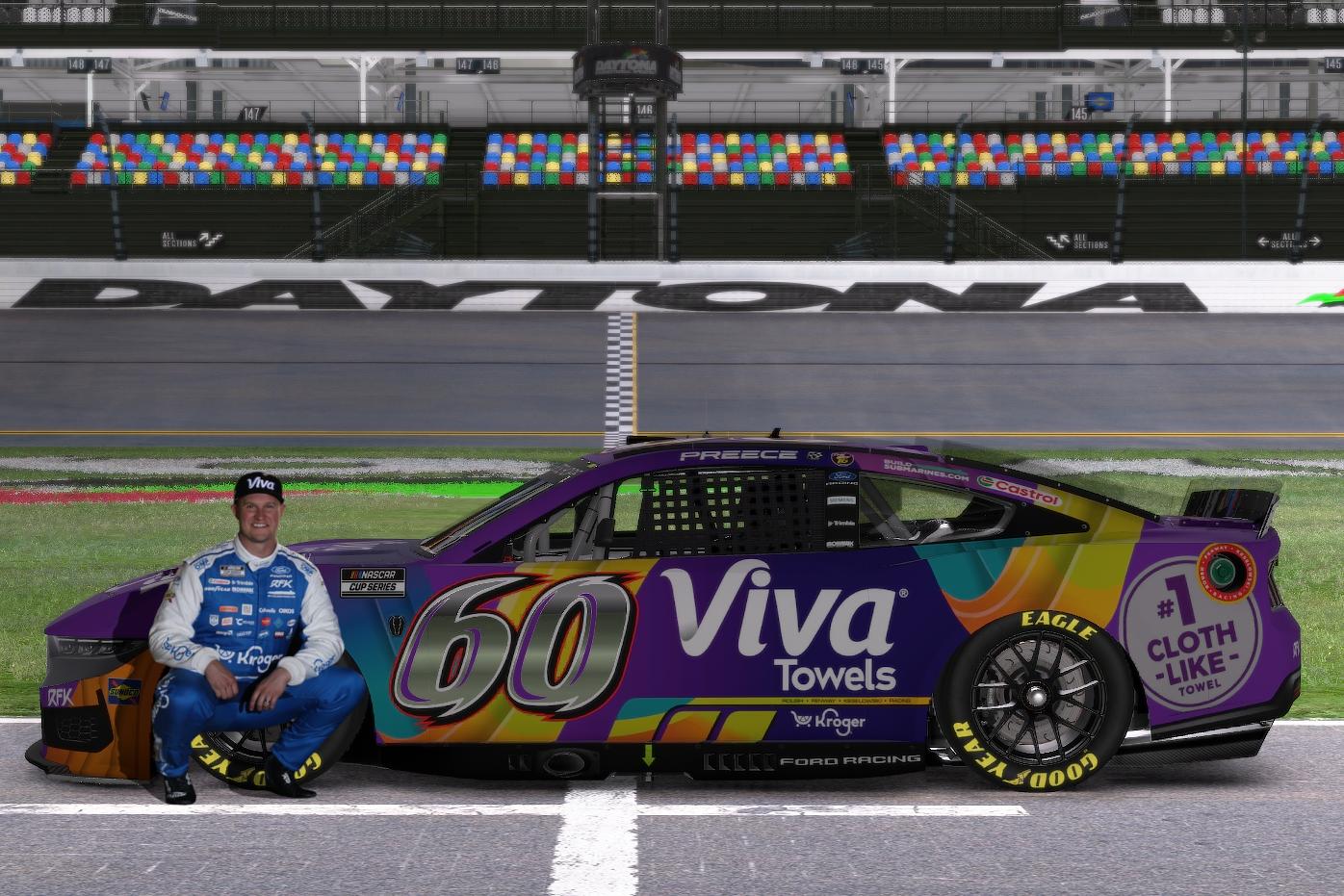 Preview of Ryan Preece 2026 Daytona 500 Viva Towels - Greg Biffle Tribute by Luke Breitschopf