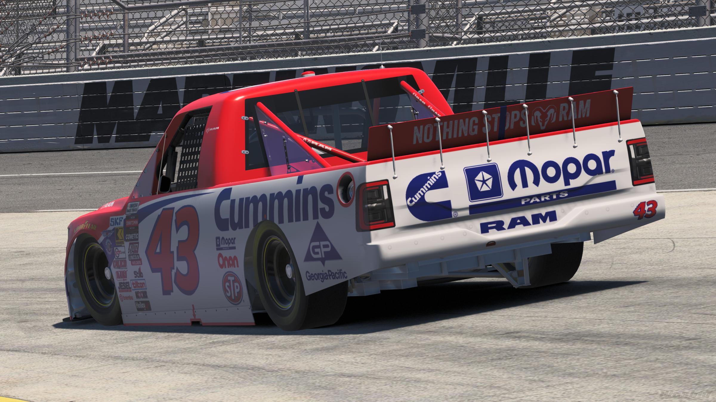 Preview of 1996 Rich Bickle #43 Cummins Petty Enterprises RAM - Sim-Stamped # by Landon Rock