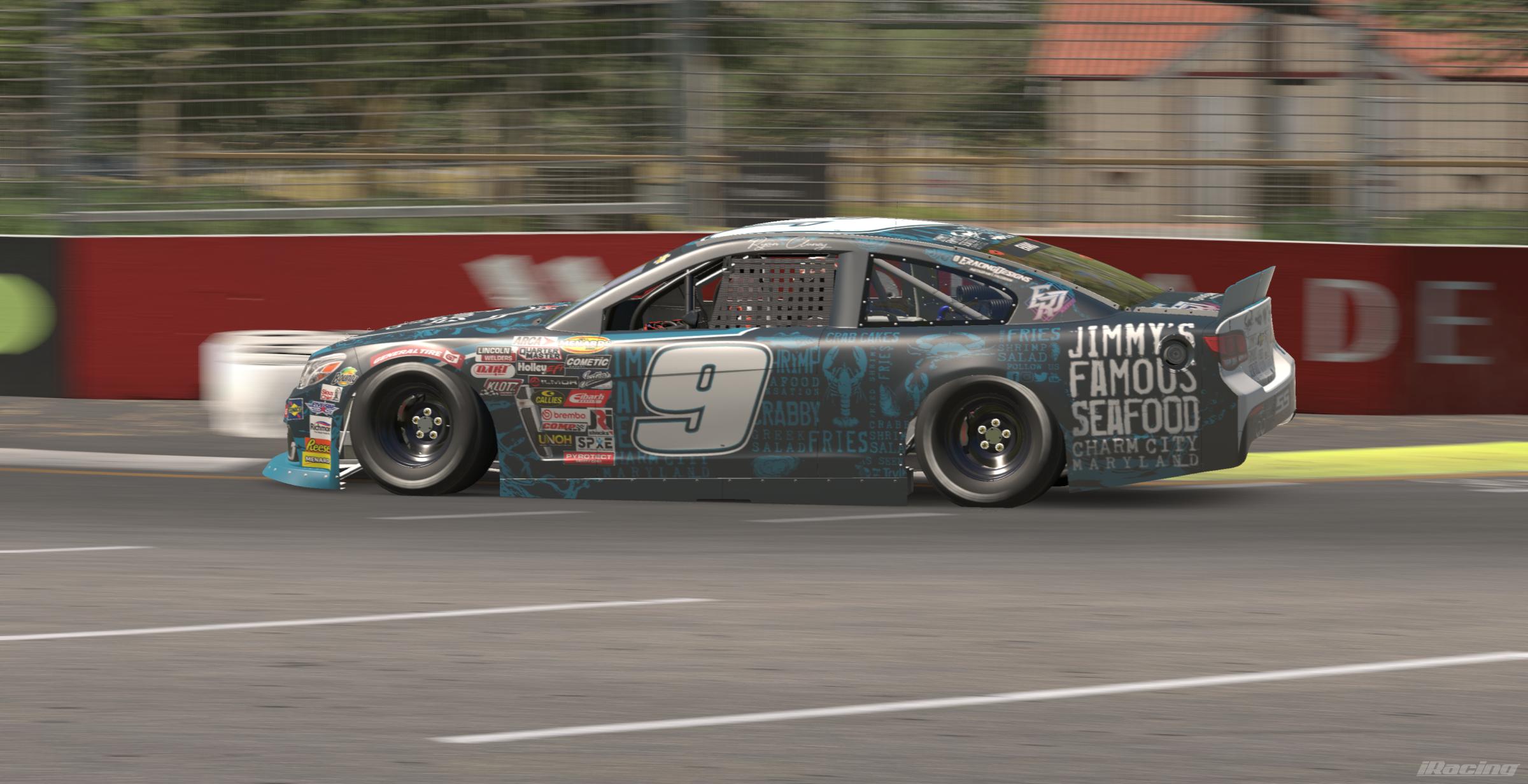 Preview of 2026 #9 Ryan Cluney Jimmys Famous Seafood ARCA Chevrolet SS W/ Spec Map by Rob Evans