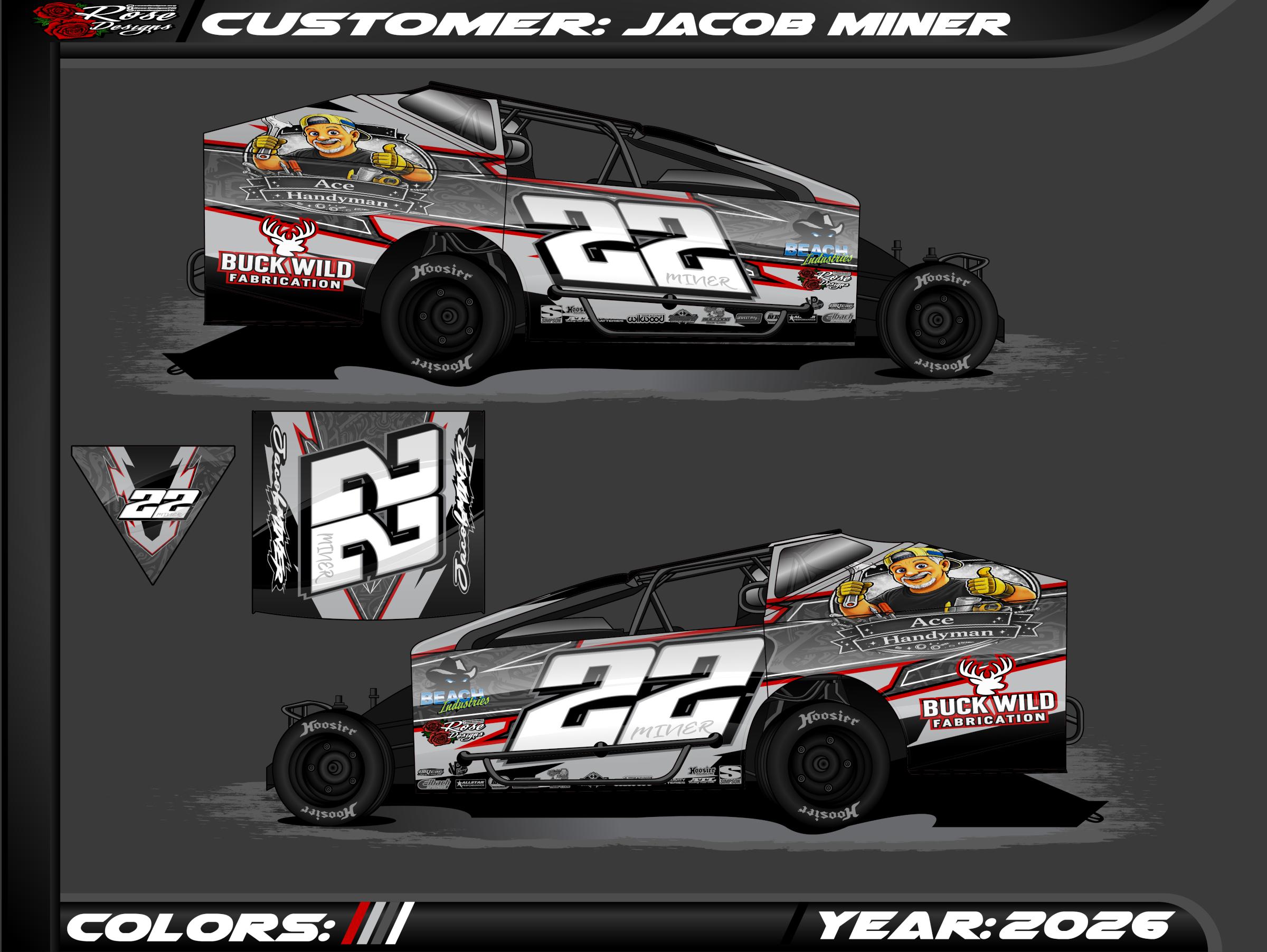 Preview of Jacob Miners 2026s2 big block modified wrap by Mark R Rose