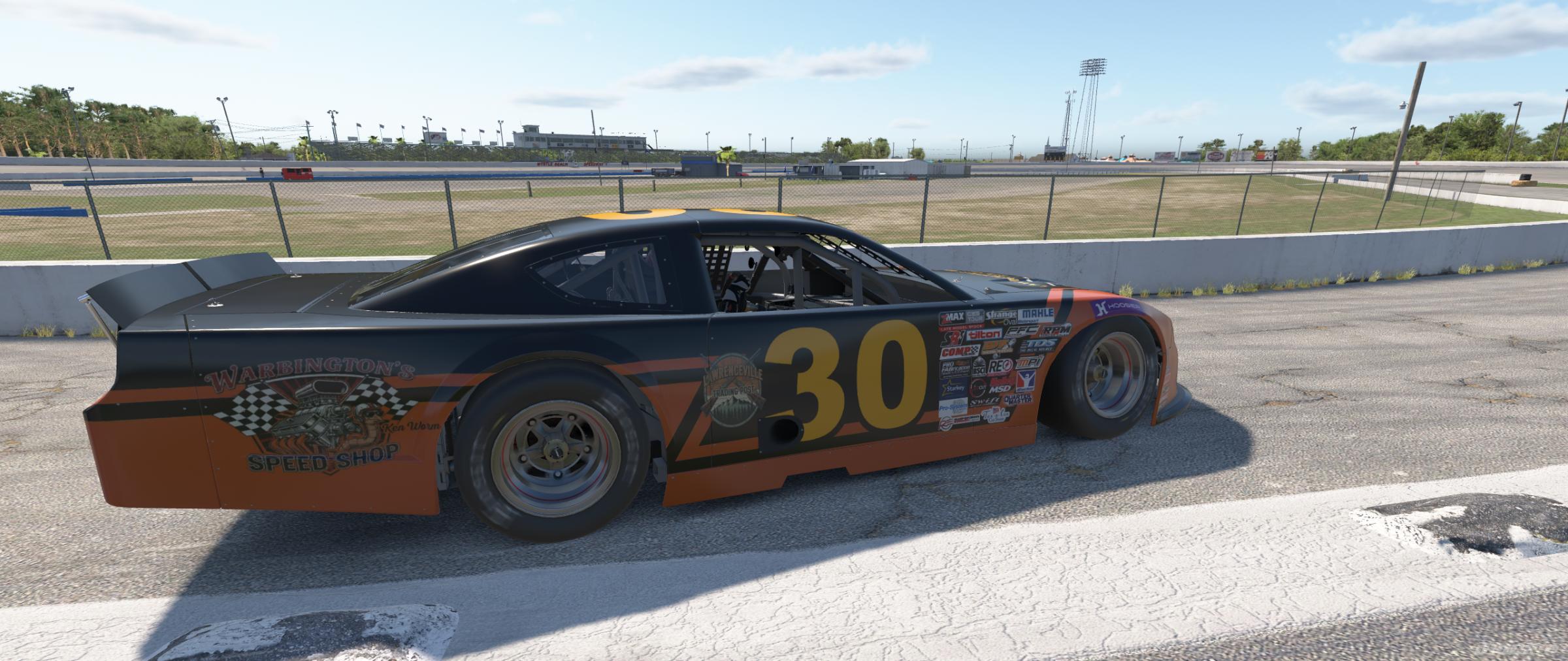 Late Model Colour In my custom latemodel black n orange 30 by Cody Weathers - Trading Paints