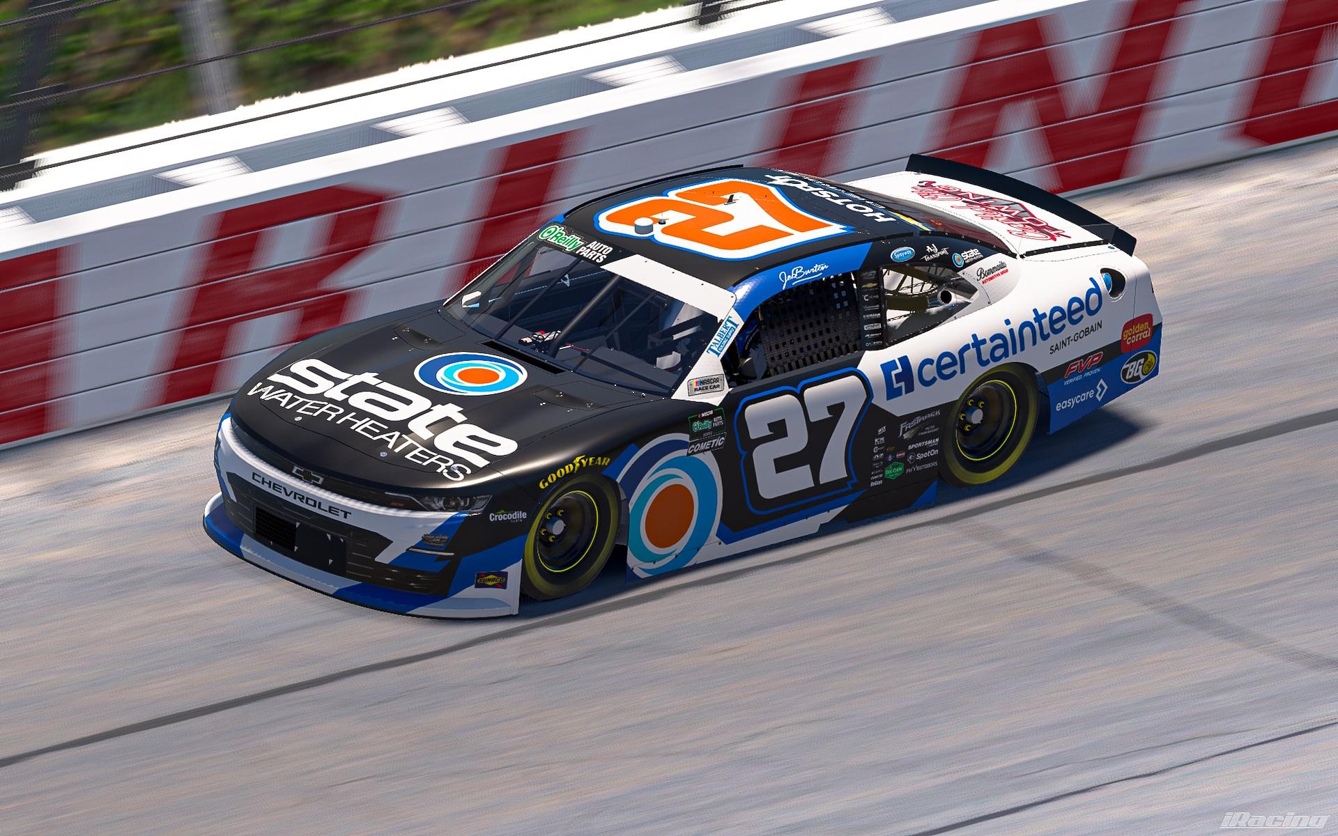 Preview of 2026 Jeb Burton State Water Heaters / Certainteed #27 Chevrolet | No Numbers by Owen Chybinski