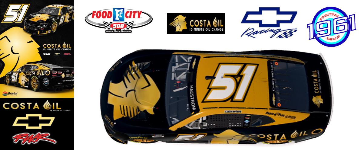 Preview of 2026 RWR # 51 Cody Ware / Costa Oil Chevrolet Camaro ZL1 at Bristol. by Micael Hagstrom