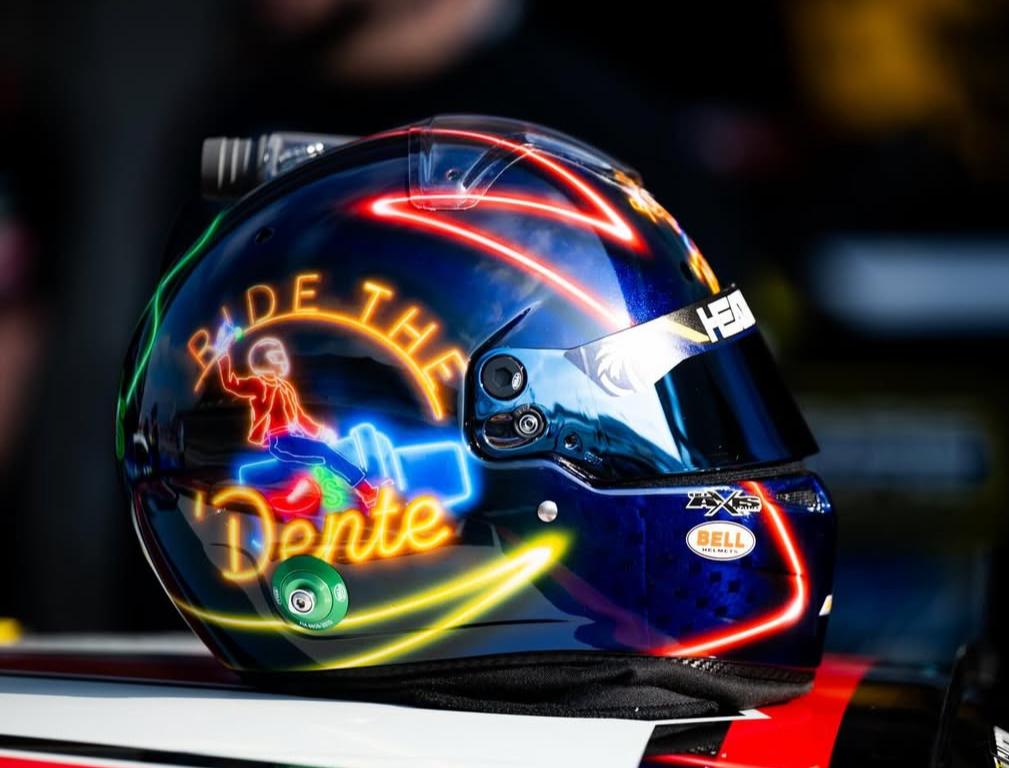 Preview of Carson Hocevars #77 Chilis "Ride the Dente" Helmet 2026 by Tyler James Lynch