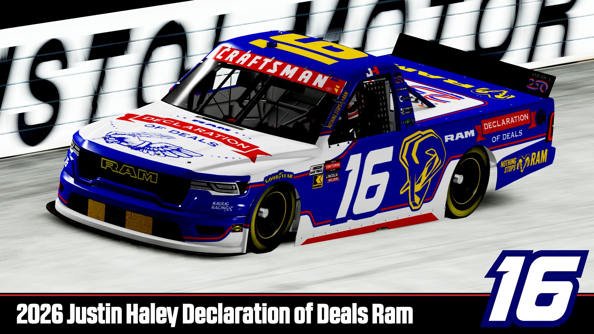 Preview of 2026 Justin Haley Declaration of Deals Ram (Sim Stamped) by DG Swiss