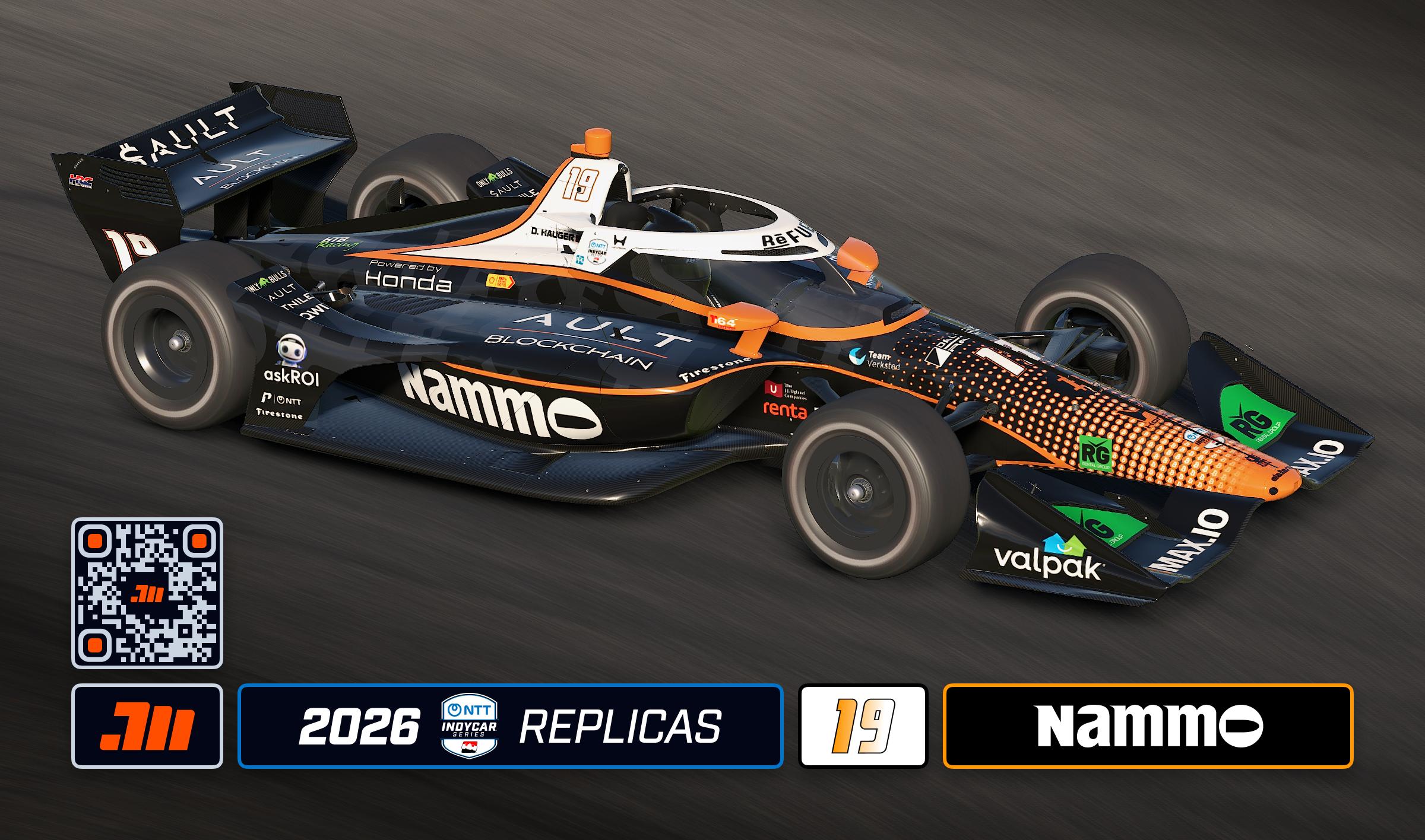 Preview of 2026 Dennis Hauger #19 Nammo IndyCar with Custom Number by Jeff McKeand