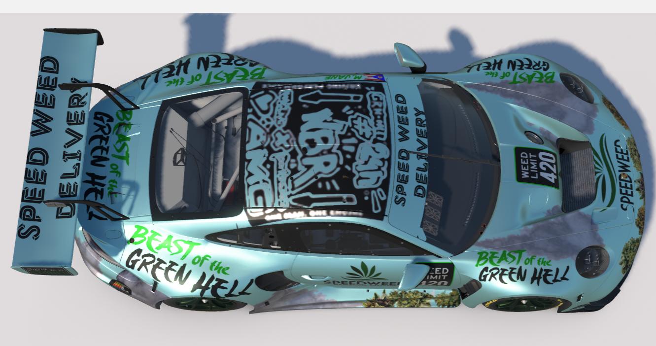 Preview of N24 Team paint Speed Weed Delivery Porsche 992r GT3 by Todd Schwarz