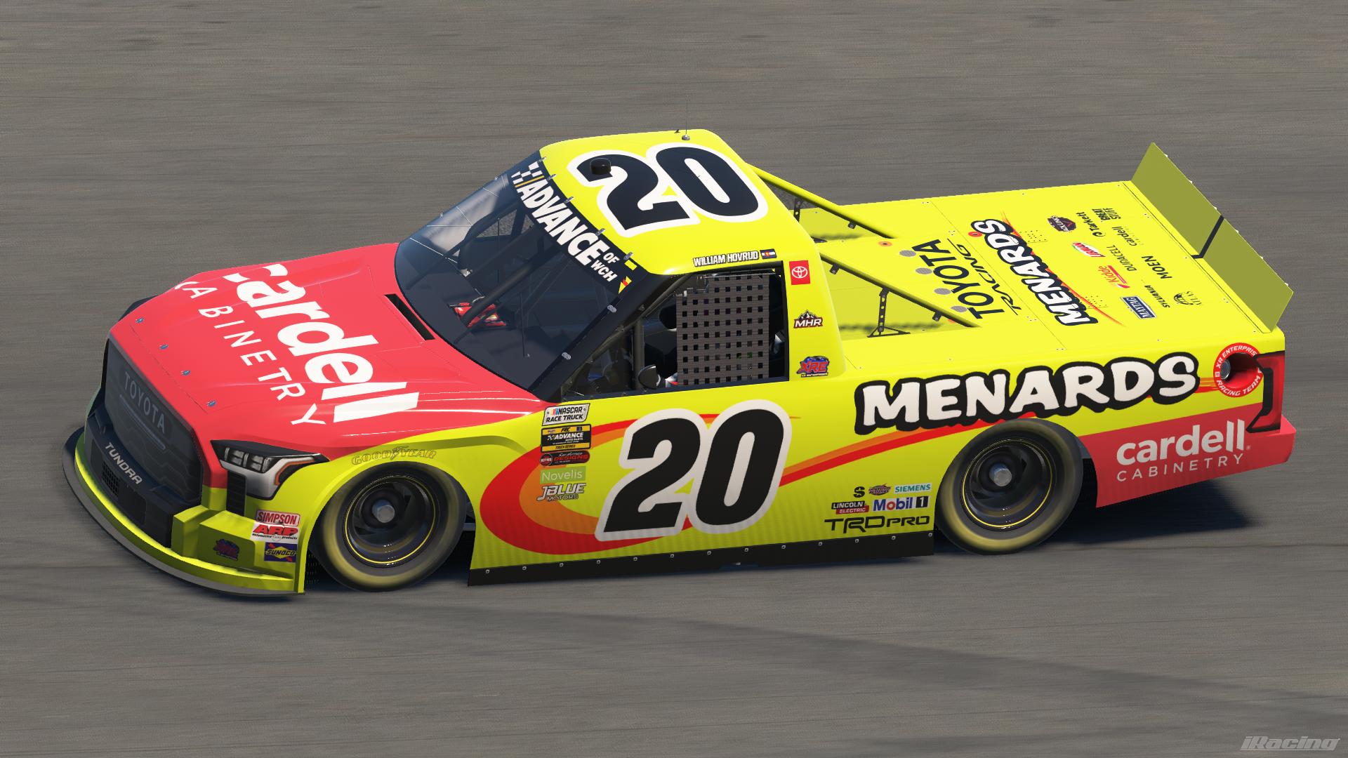 Preview of William Hovrud #20 Menards FRC Toyota Tundra TRD Pro by Sam Heffner
