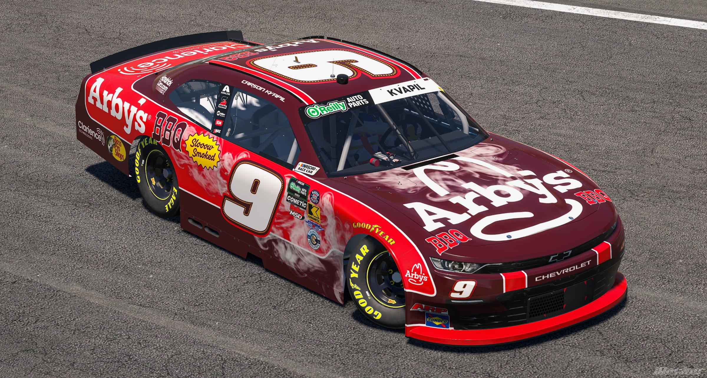 Preview of 2026 Carson Kvapil Arbys BBQ Chevrolet by Ryan A Williams