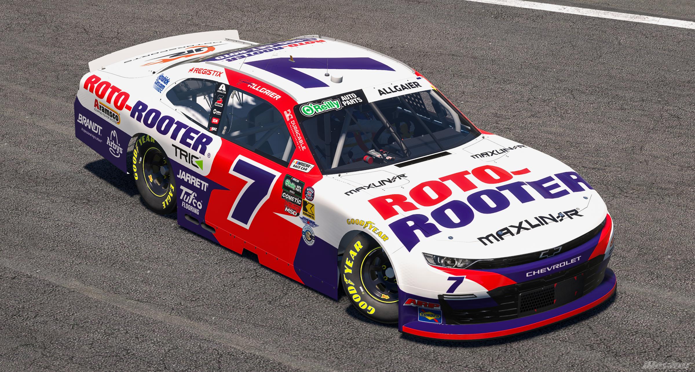 Preview of 2026 Justin Allgaier Roto-Rooter Chevrolet (No #s) by Ryan A Williams