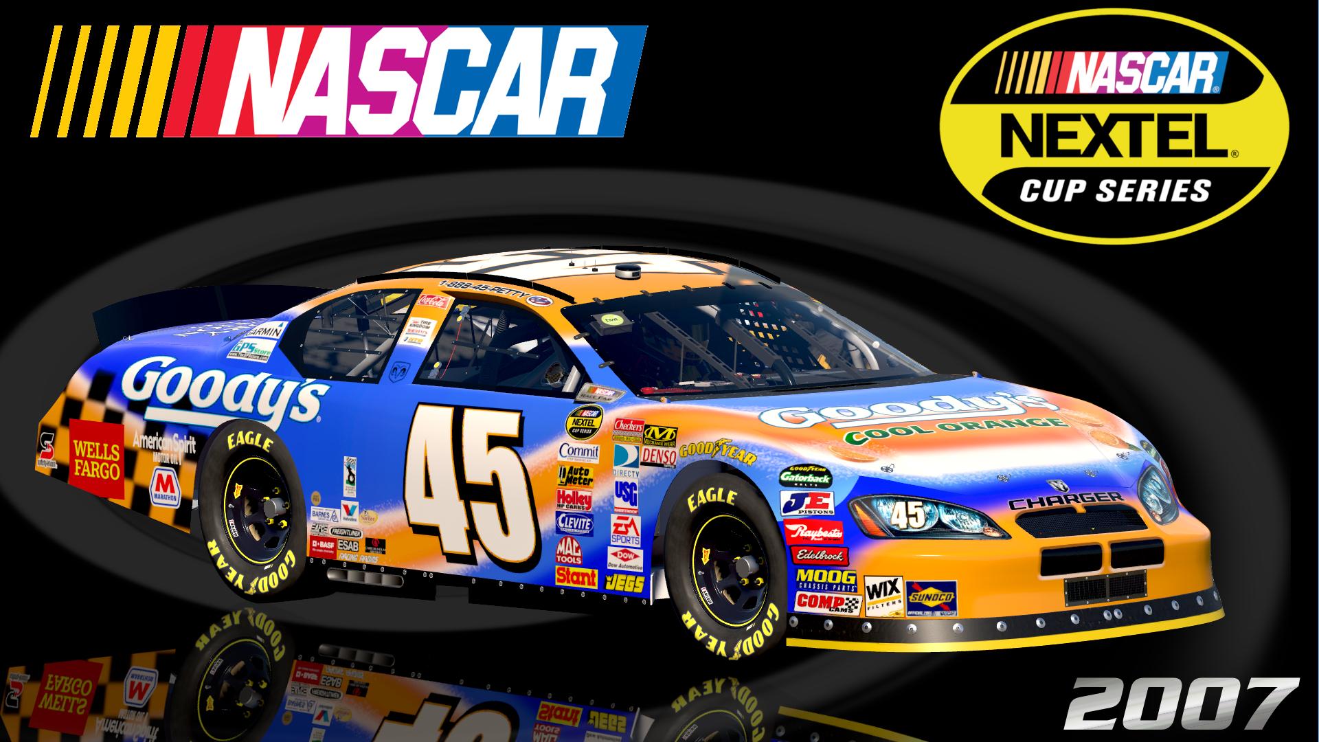 Preview of #45 Chad McCumbee 2007 Goodys Cool Orange Dodge Charger Sim Stamped Number by Christian Budd