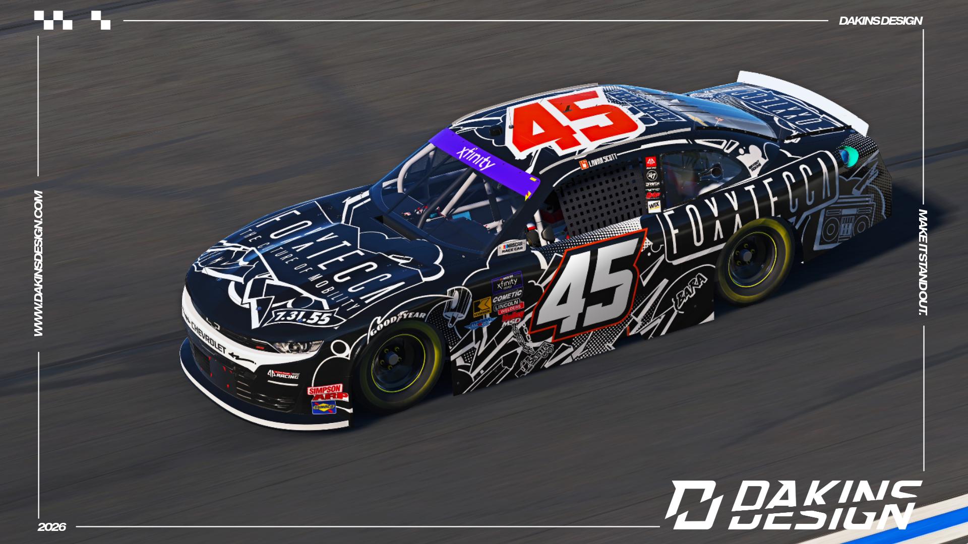 Preview of OFFICIAL #45 Alpha Prime Racing x Foxxtecca Lavar Scott Xfinity Series Camaro by Jason Dakins