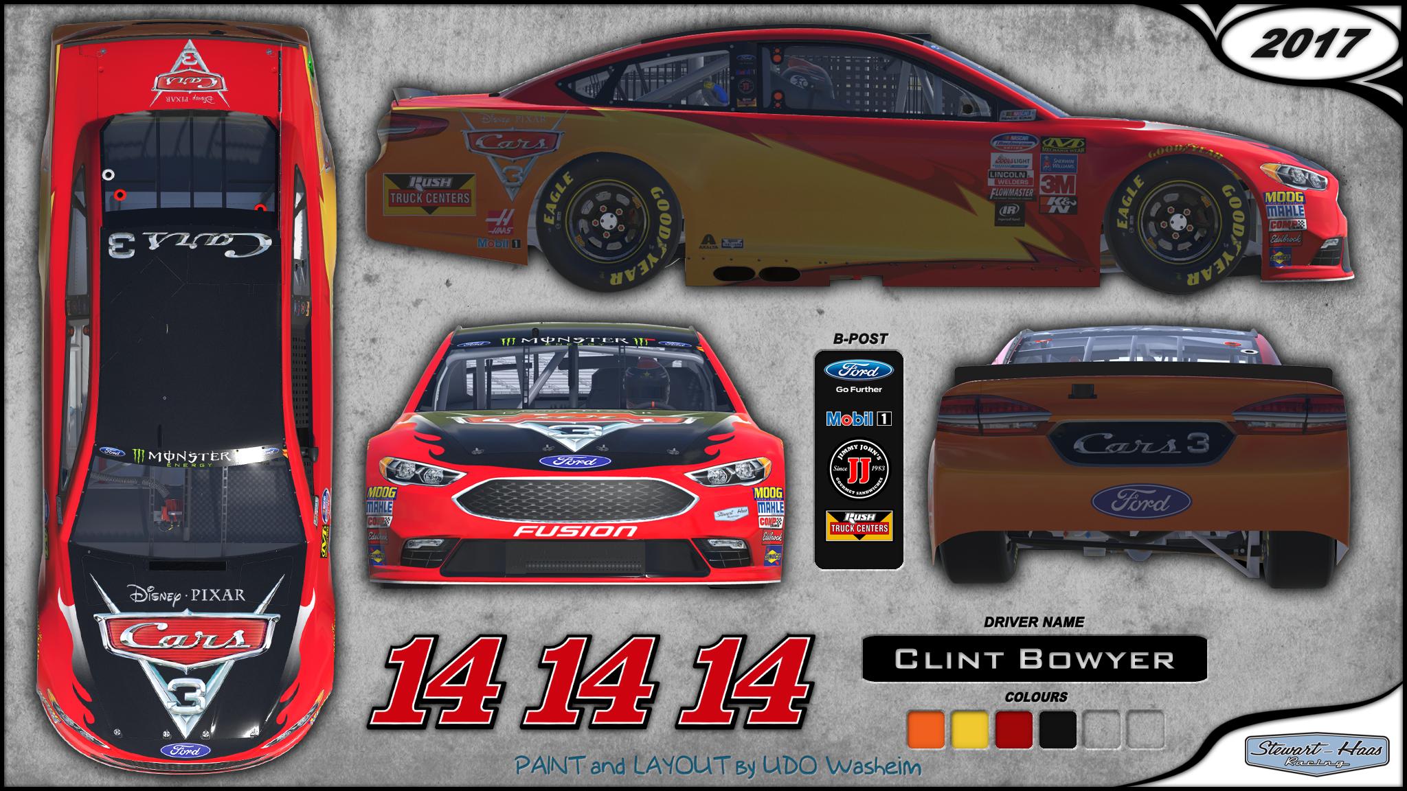 Preview of CUP #14 Clint Bowyer Cars 3 2017 by Udo Washeim