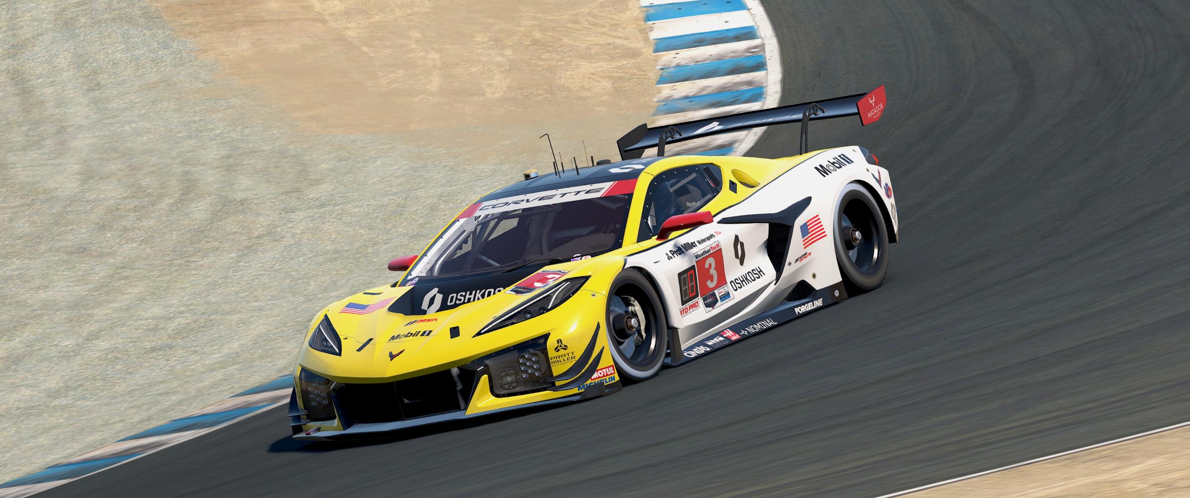 Preview of 2026 Laguna Seca Pratt Miller Motorsports Corvette | White Windshield Banner by Pat Gabriel