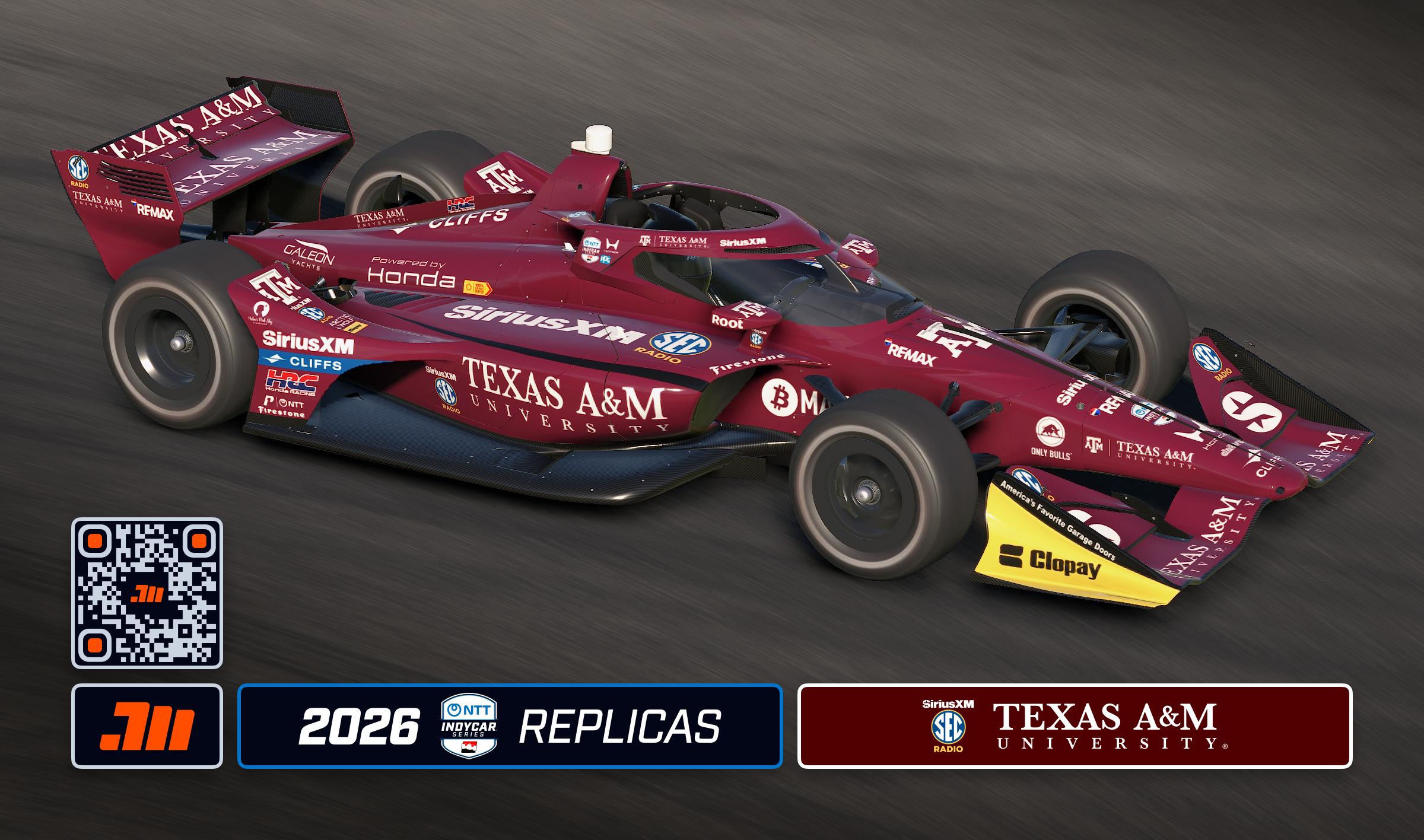 Preview of 2026 Felix Rosenqvist SXM SEC Radio Texas A&M IndyCar by Jeff McKeand