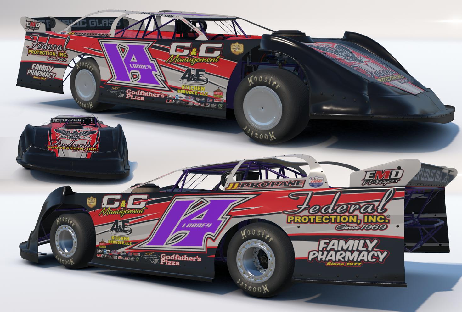 Preview of Brad Looney Throwback #1 Dirt Late Model  by Jerry Hockett