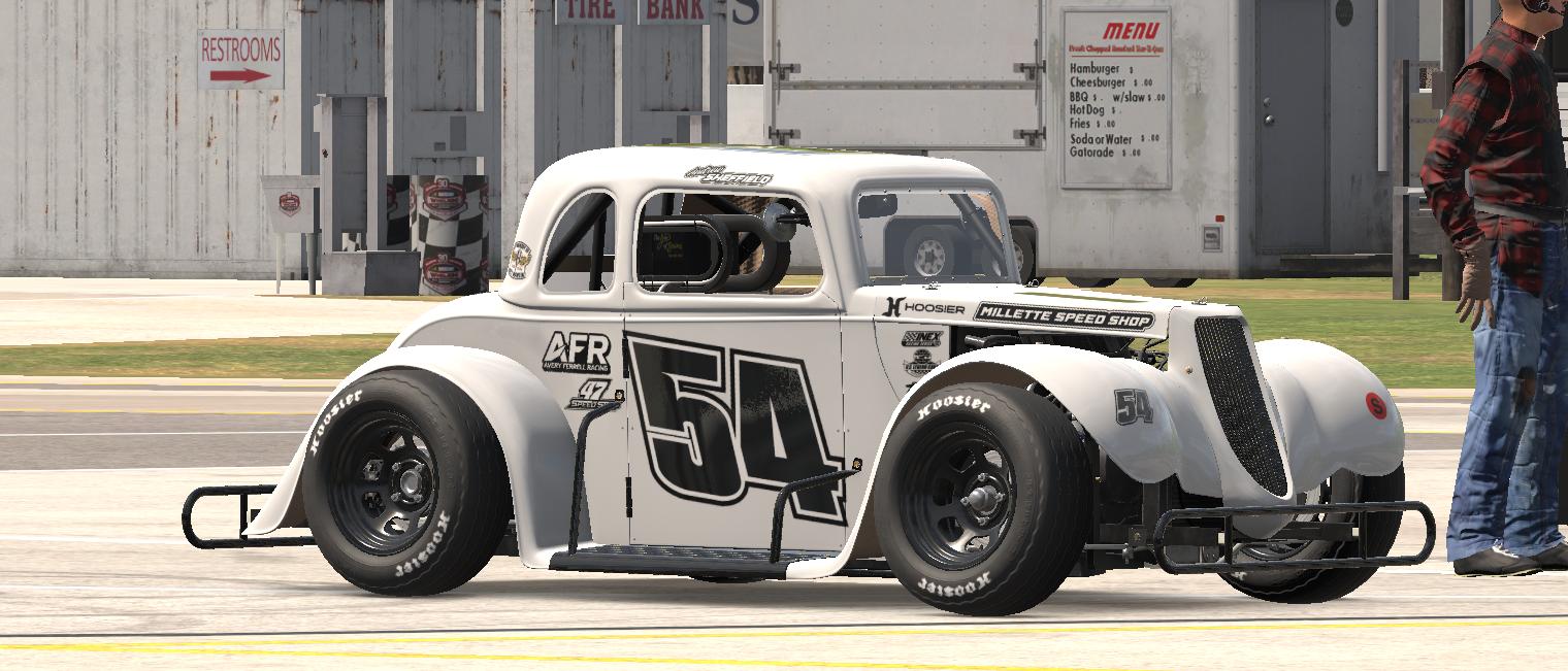 54b Racing Number ASR BW Chrome Numbers 54 Legend by Avery Ferrell - Trading Paints