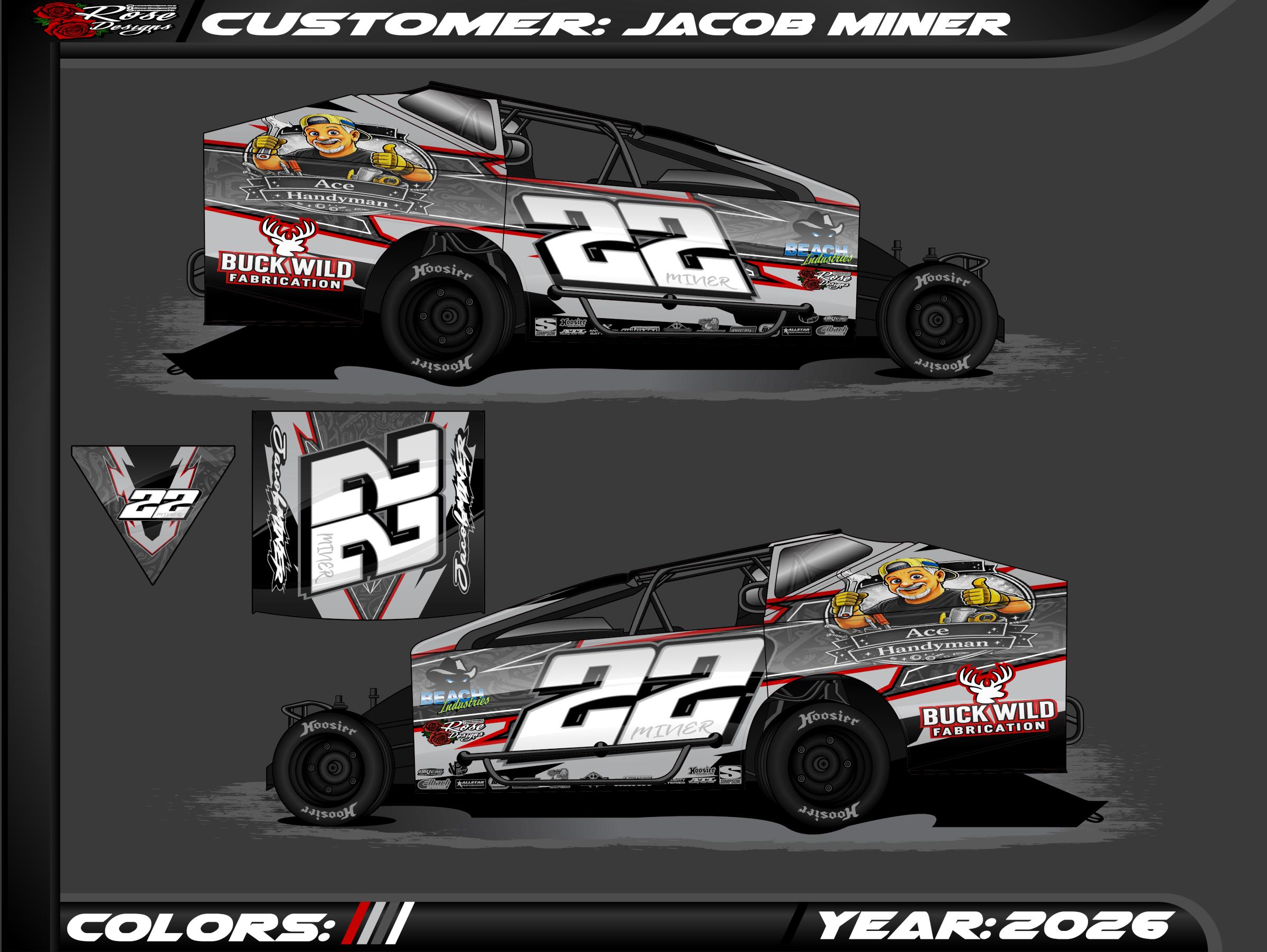 Preview of Jacob Miners 2026s2 big block modified wrap by Mark R Rose