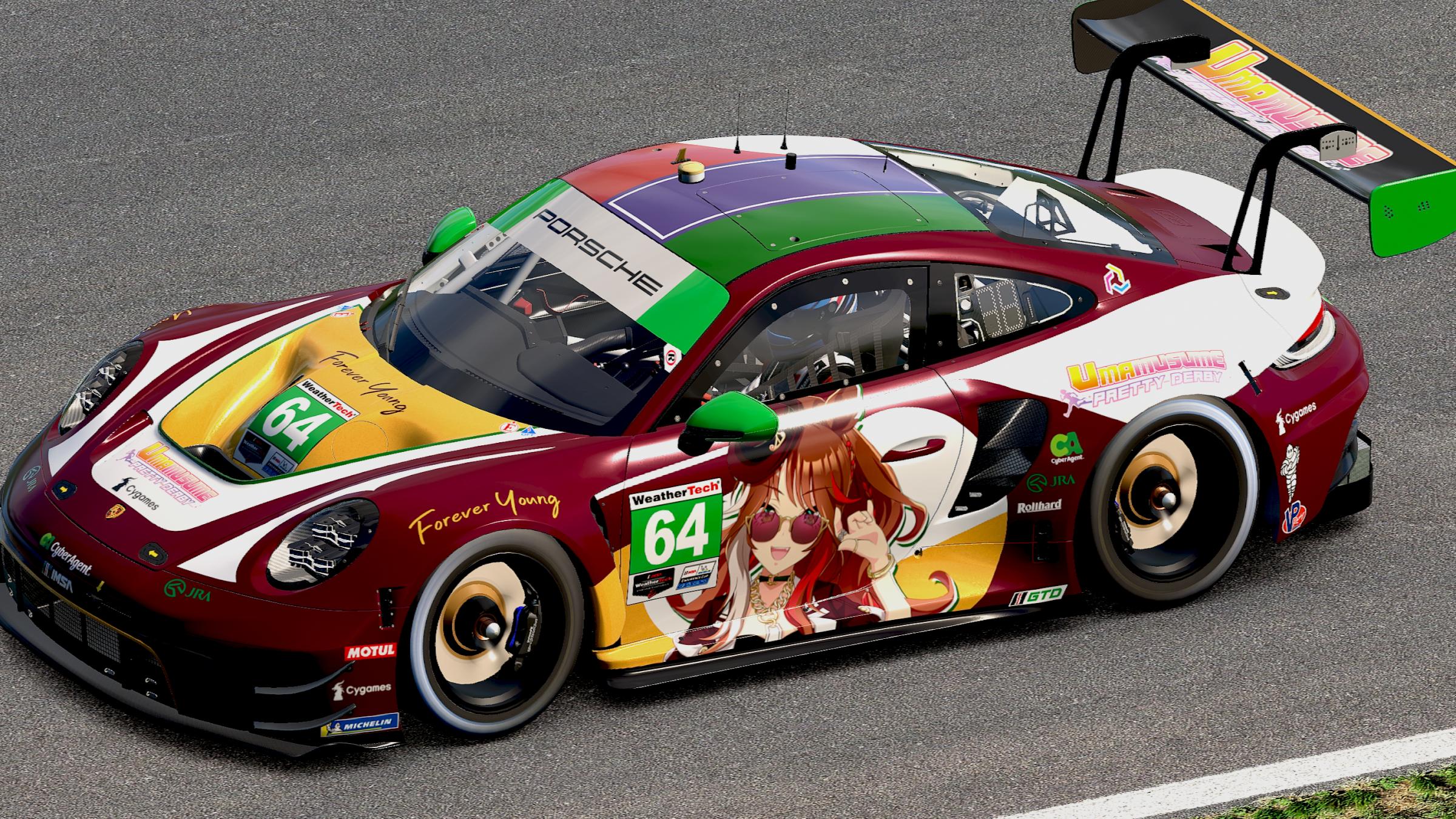 Preview of Umamusume: Pretty Derby - Forever Young (Porsche 992 GT3 R - IMSA GTD) [Anime/Itasha] by Mitchell Hooi