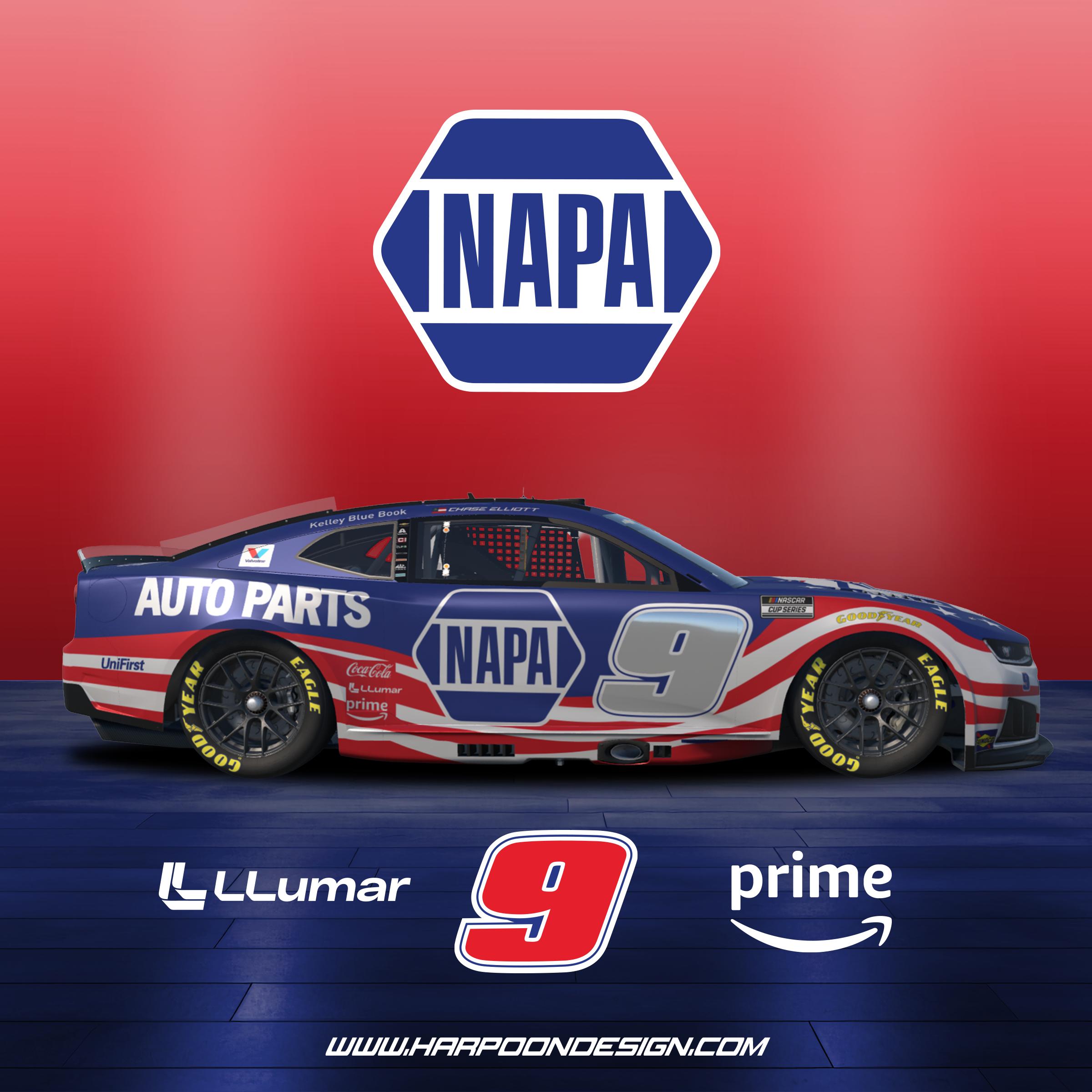 Preview of 2026 Chase Elliott NAPA RWB Chevrolet ZL1 Nextgen by Brantley Roden